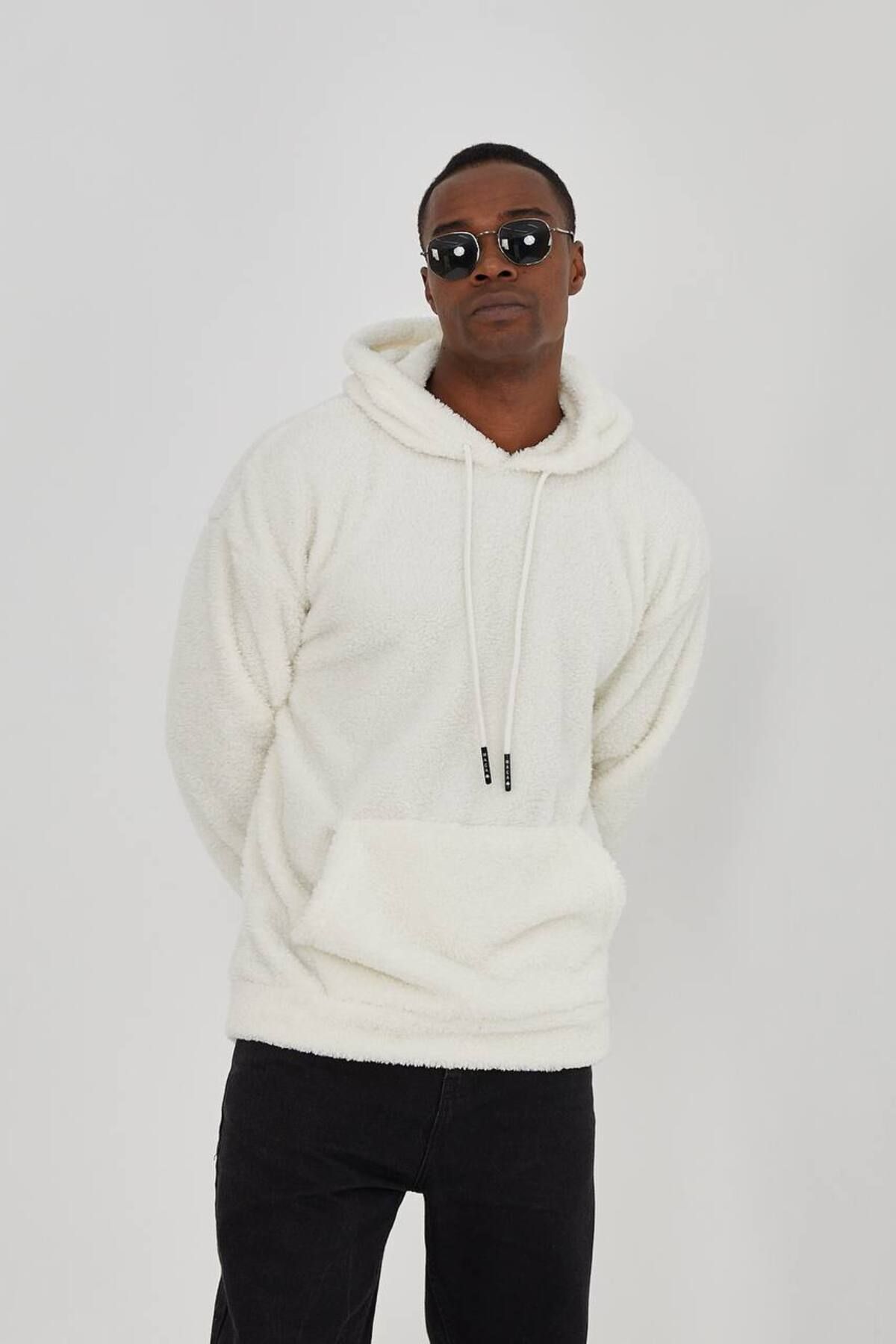Wearflawless Unisex Hooded Kangaroo Pocket Oversize Mold Plush Sweatshirt Trendyol