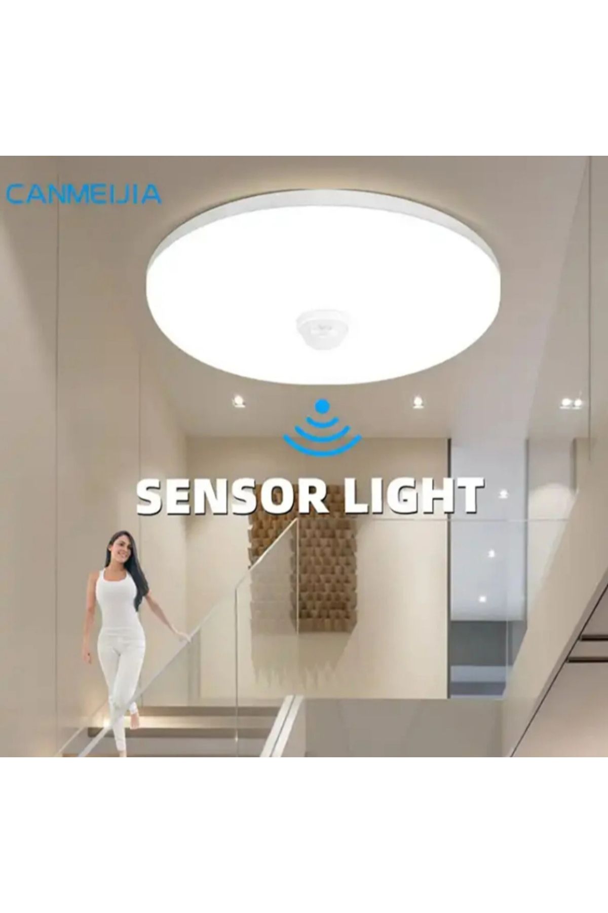 Viesteknoloji-ديكور السقف صفر LED الثريا مع مستشعر الحركة LED مصباح 20 واط 6500 كيلو ضوء أبيض المنزل مكتب مرحاض ضوء 6