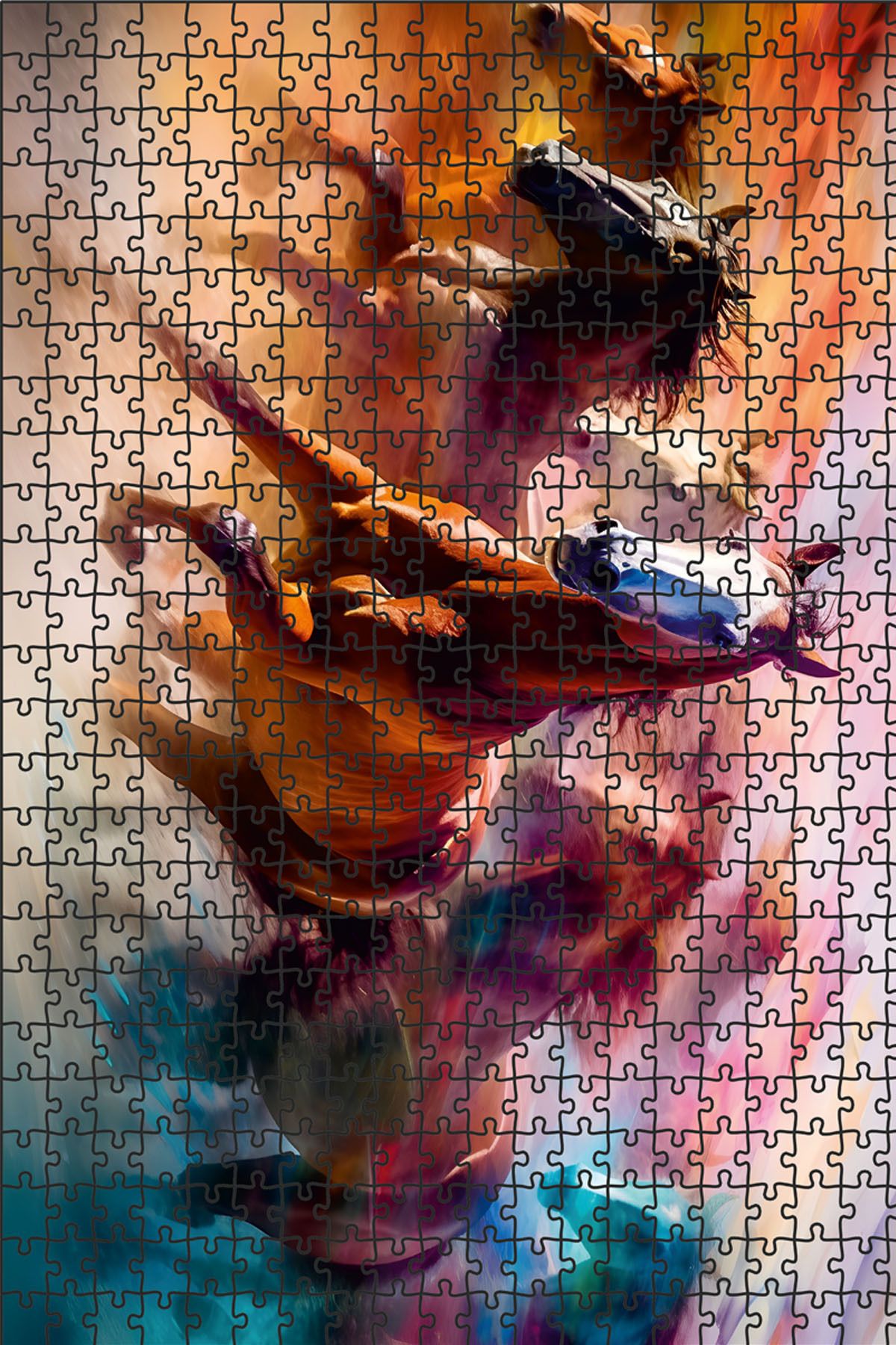 edoy 500 Parça Ahşap Puzzle At Tablosu 1. Kalite Baskı Ücretsiz Eksik Parça Destekli 34 cm x 48 cm