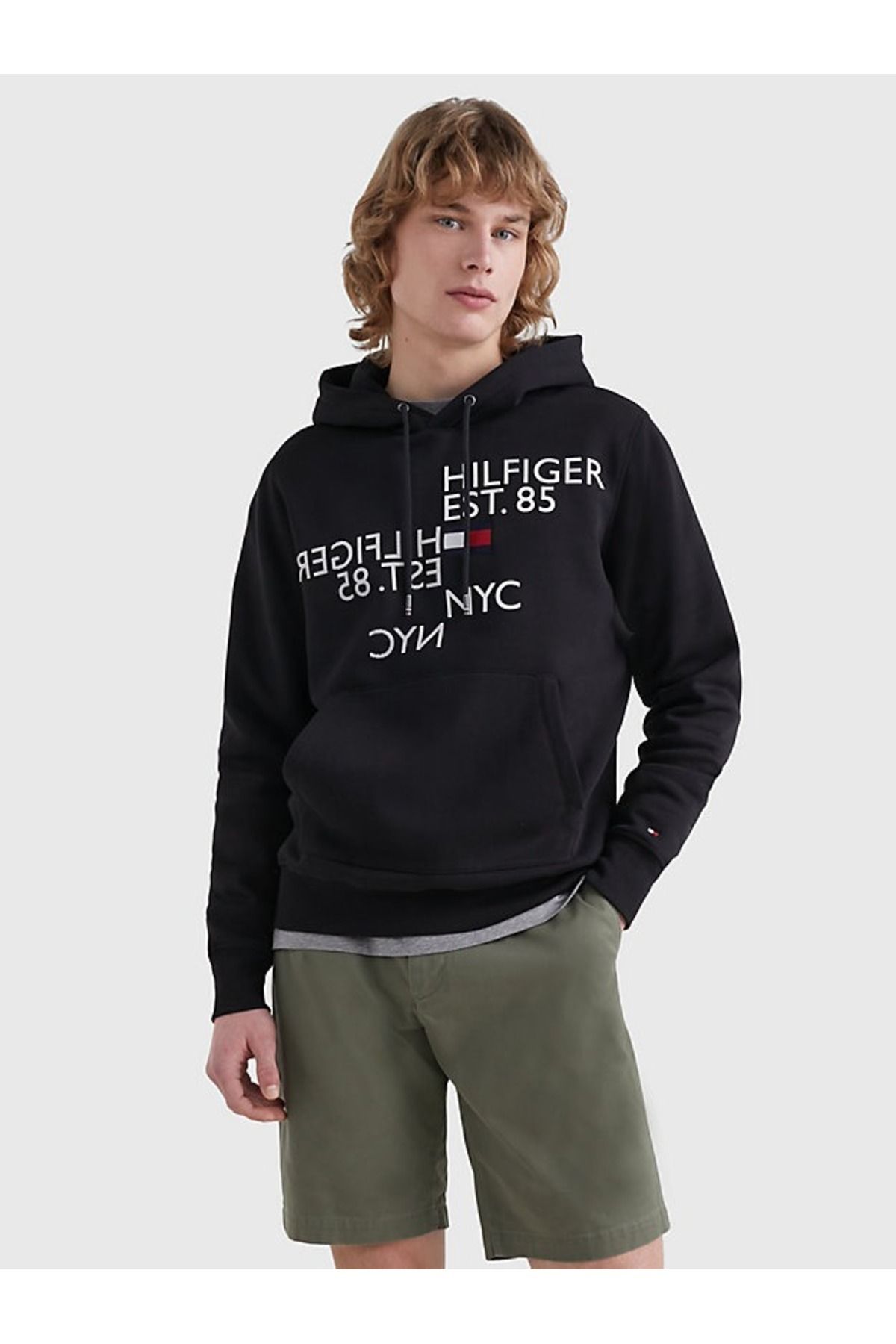 Tommy hilfiger logo clearance flex fleece hoody