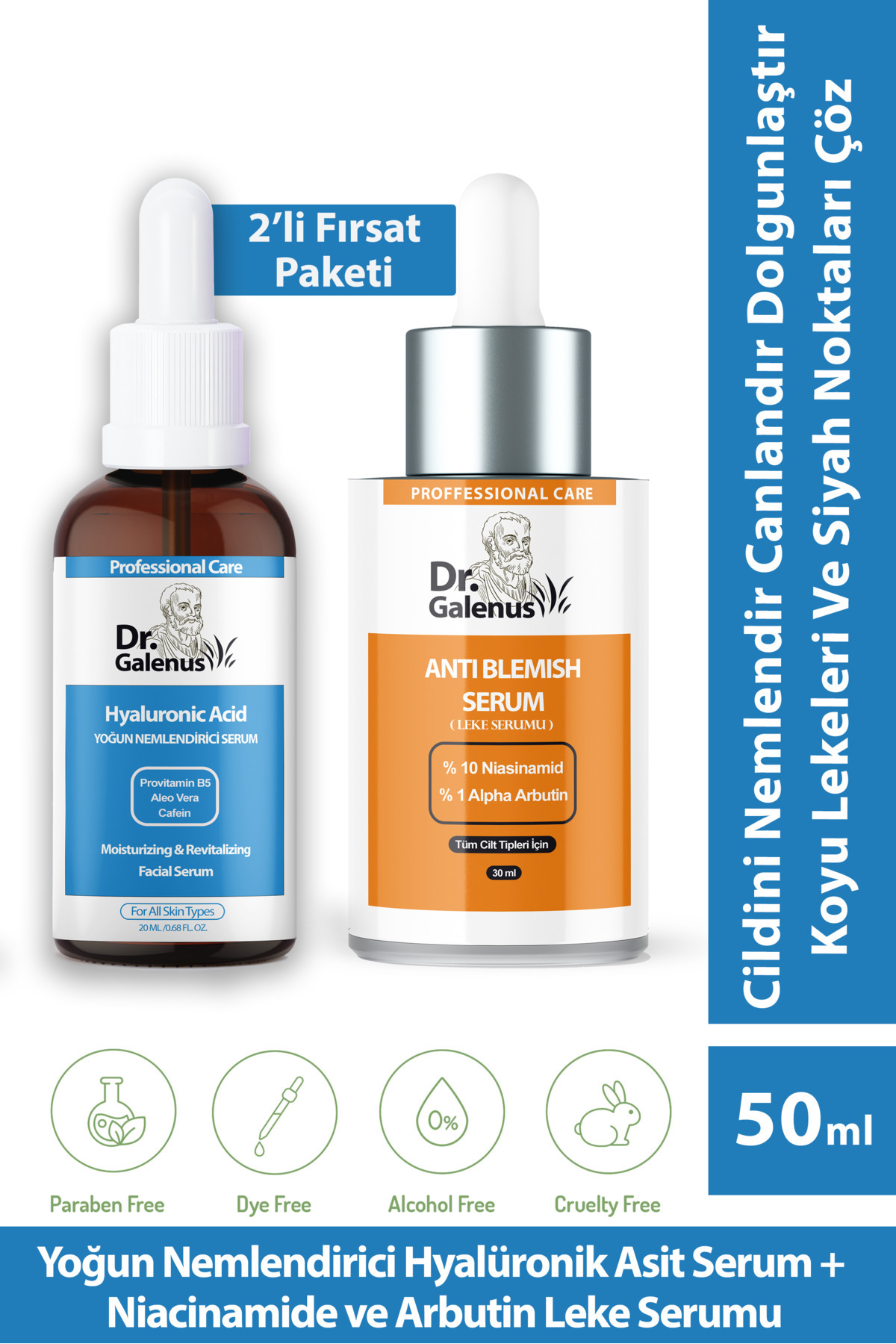 Hyalüronik Asit Ve Koyu Leke Karşıtı Niacinamide Arbutin Ikili Bakım Serum Seti (50 ML). — TYCZQ1OUCN170428841051829