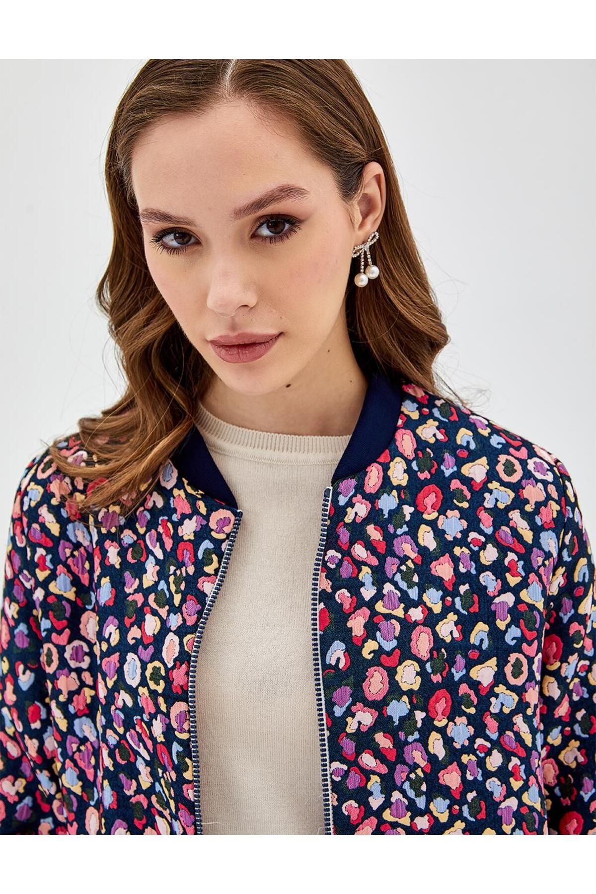 Patterned bomber jacket best sale ladies