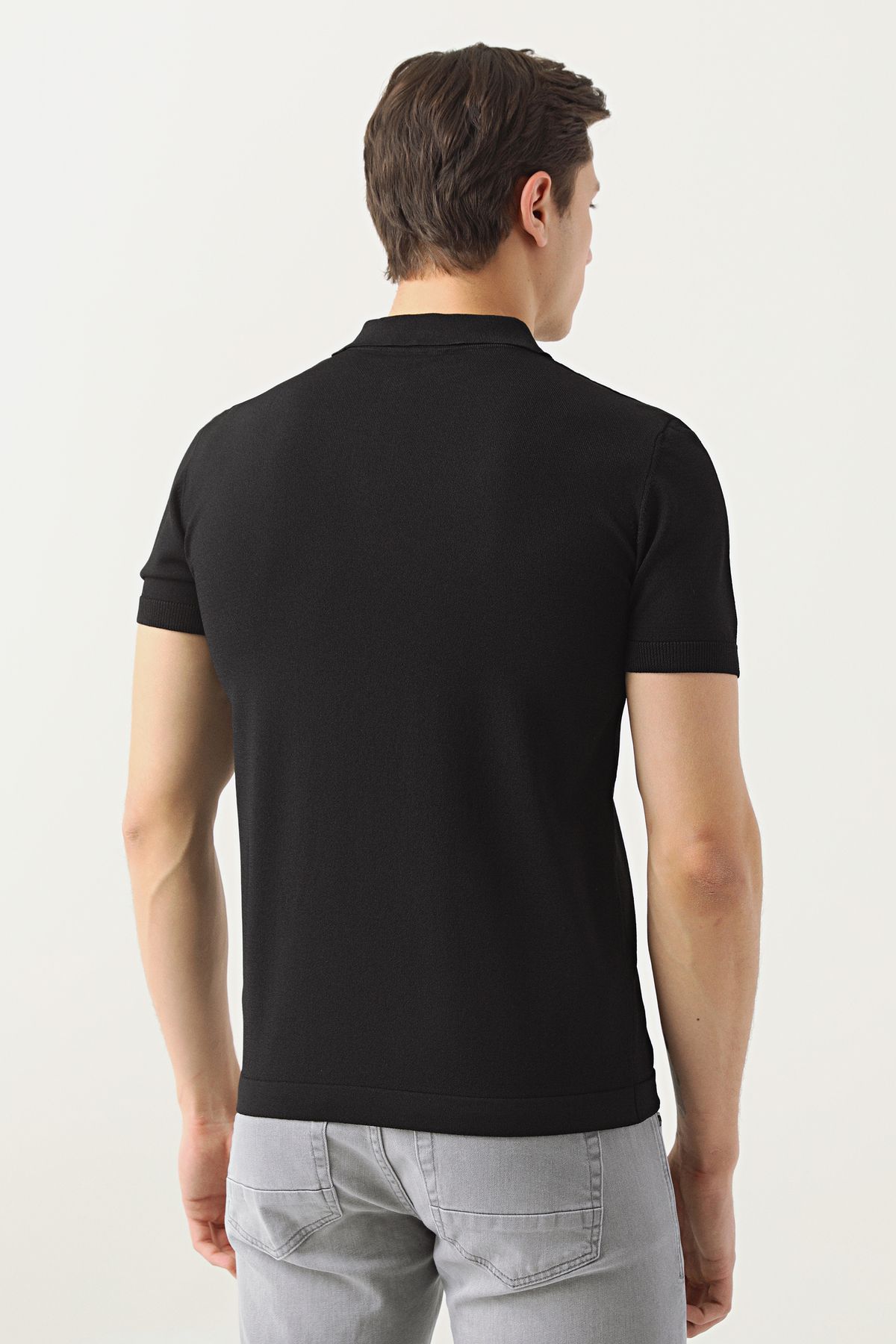 D'S Damat تی شرت بافندگی مسطح سیاه و سفید لاغر