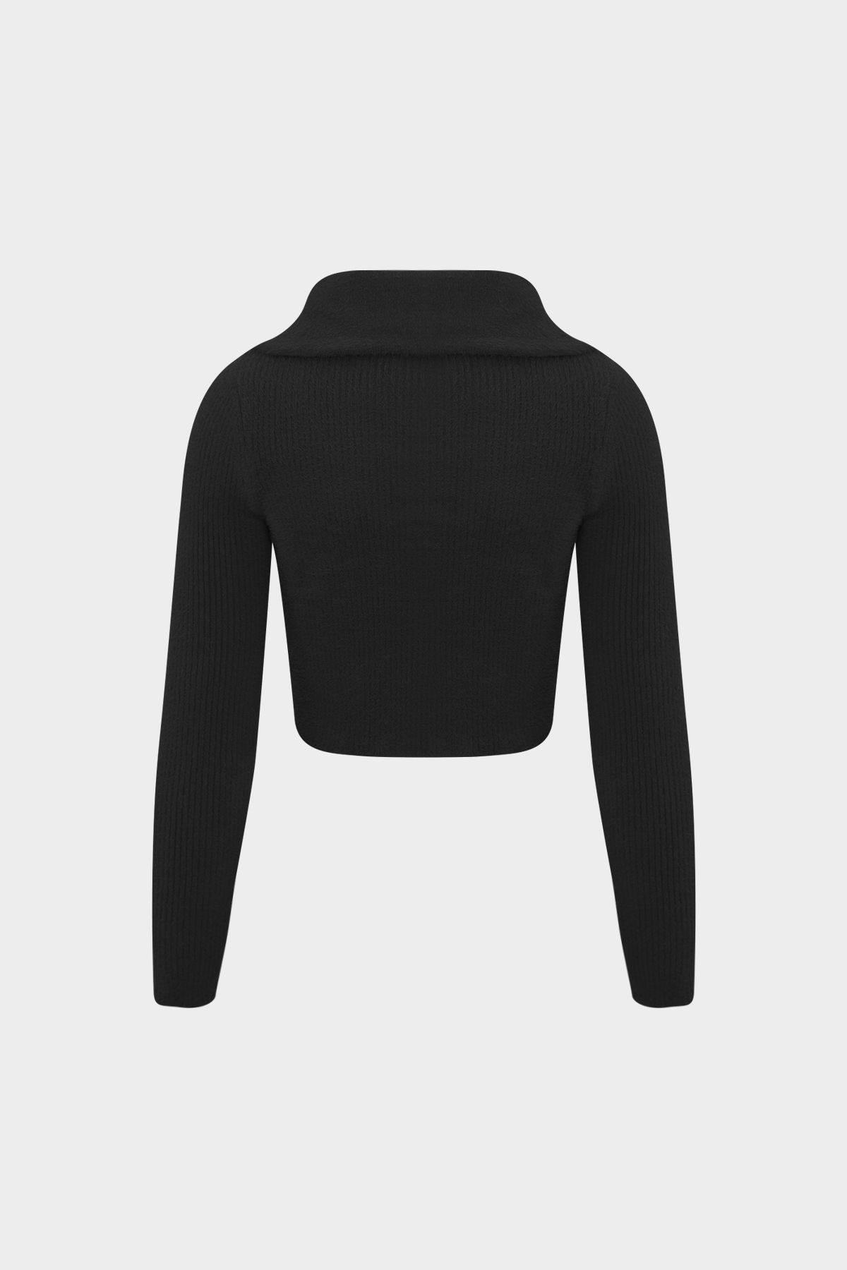 Açelya Okcu-Premium Zipper Detailed Crop Women's Soft Knitwear Sweater 3