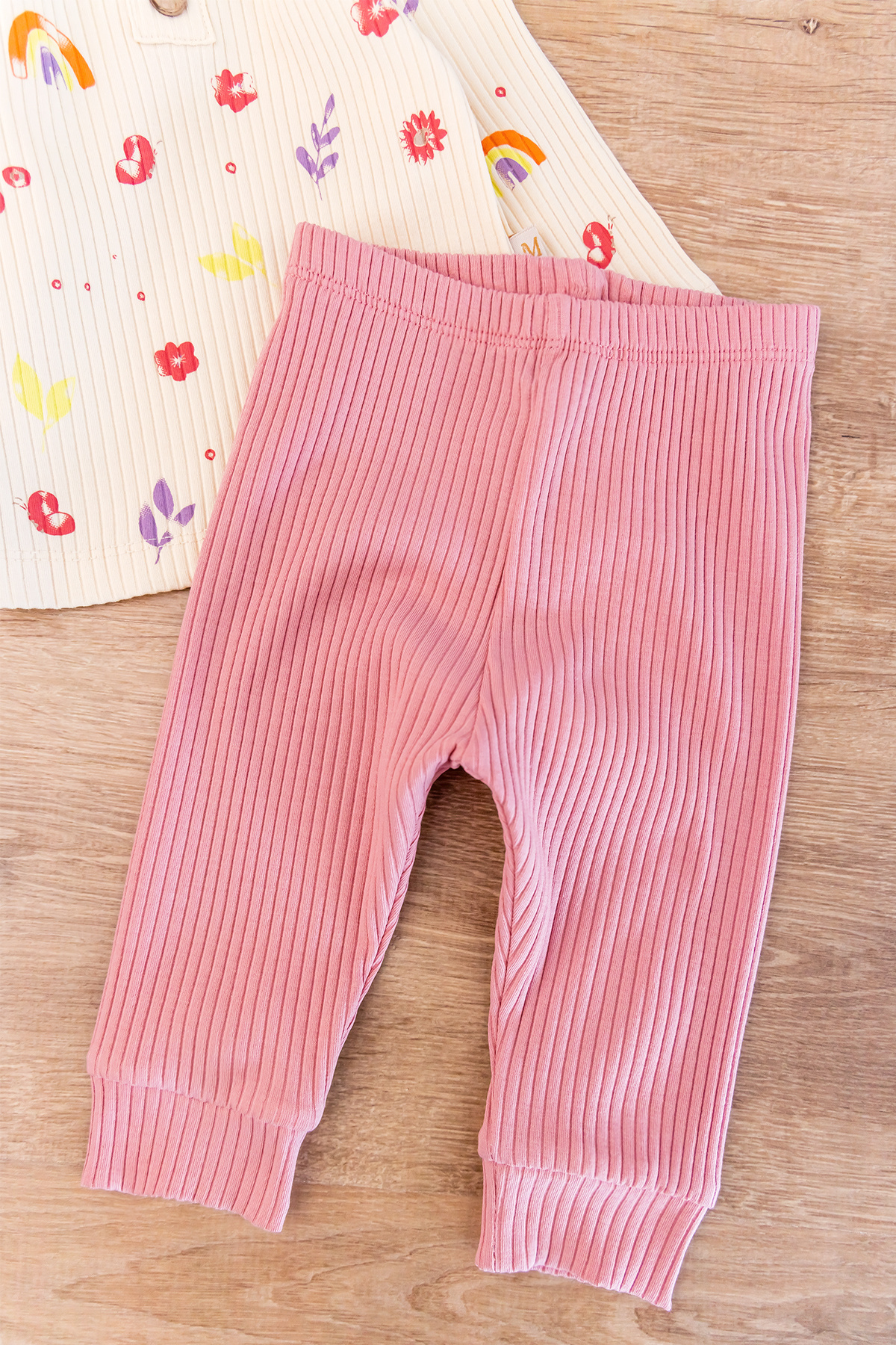 ewellce Gökkuşağı Temalı İkili Kız Bebek Pembe Pijama fotoğrafı 4 (önizleme)