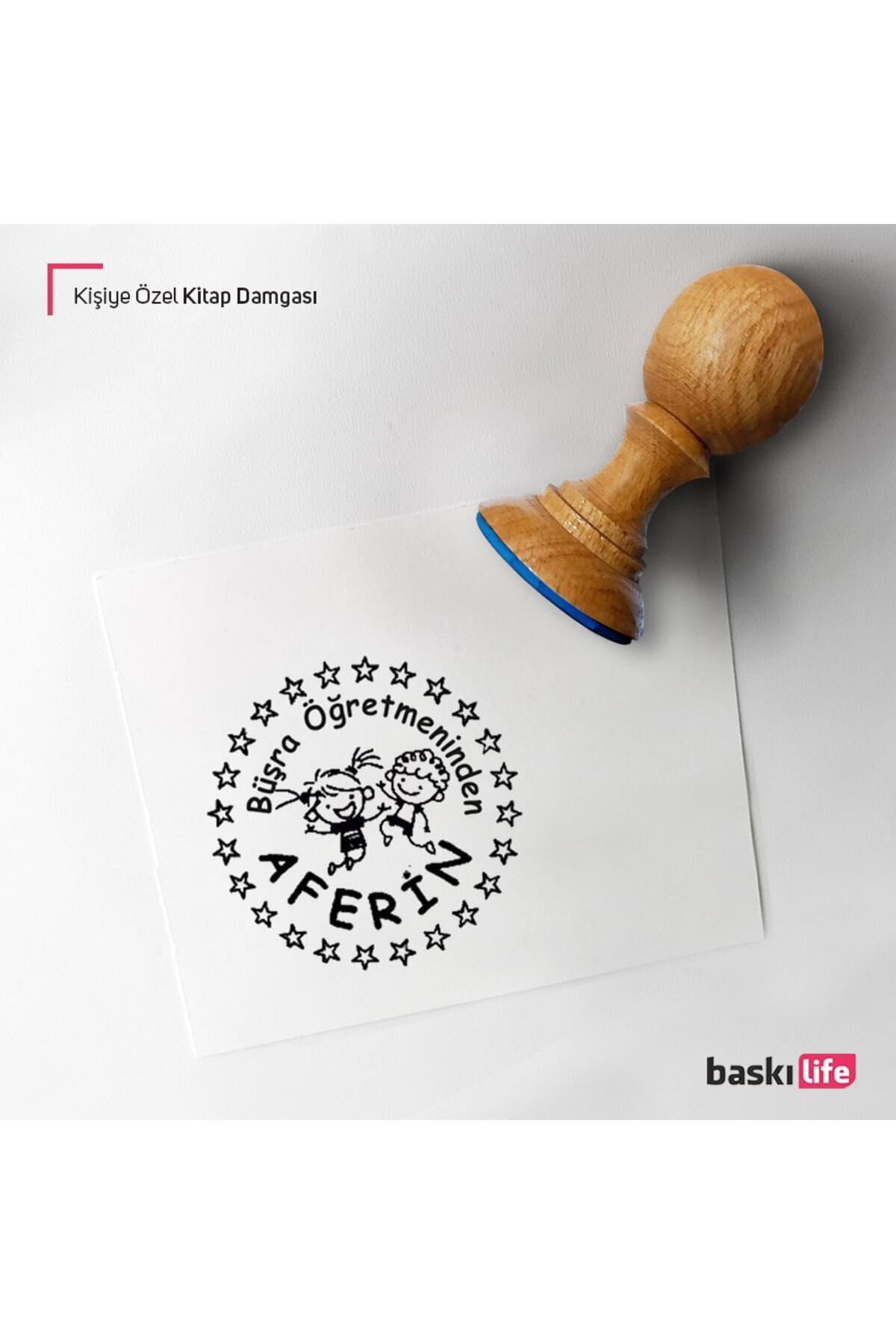 Baskı Life Öğretmen Kişiye Özel Kitap Damgası Kitap Mührü Kaşe Kitap Mühür Özel Damga