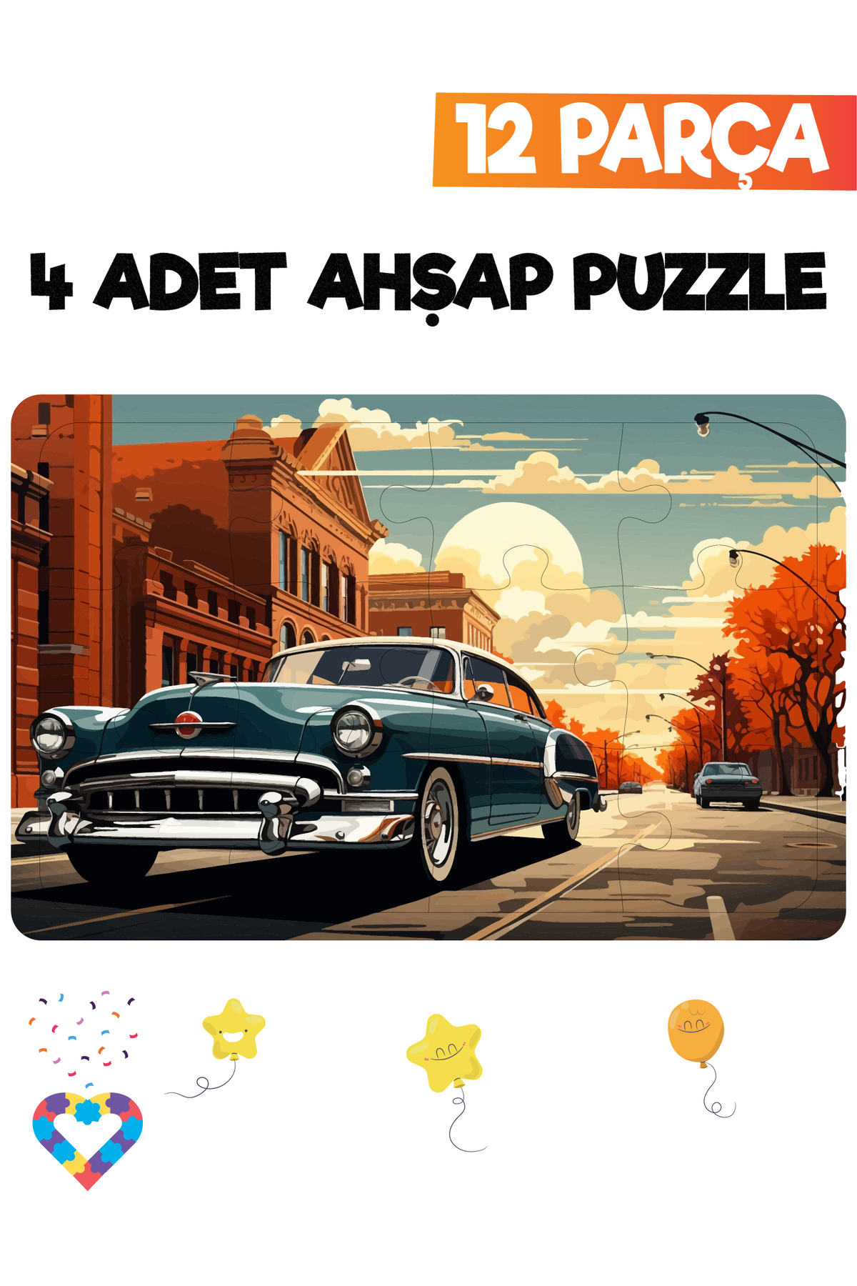 esatoys 12 Parçalı Montessori Ahşap Puzzle – 3-4 Yaş Eğitici Oyuncak fotoğrafı 5 (önizleme)