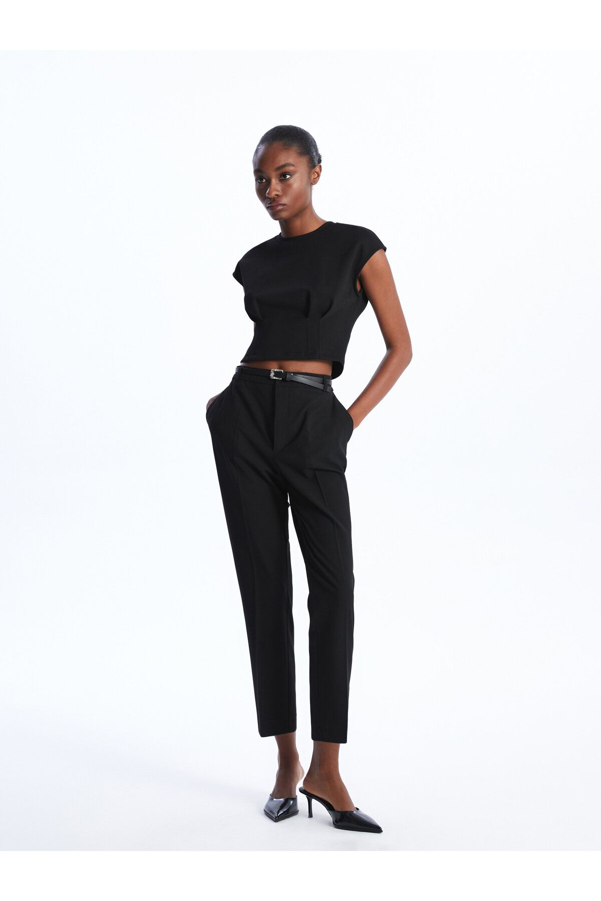 Gray cigarette shop pants