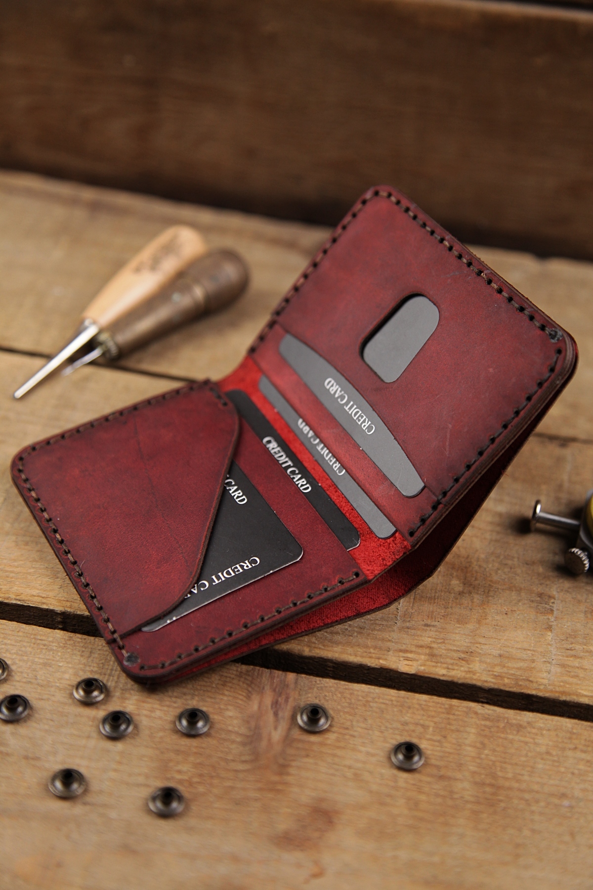 New Coast Leather 1900's Hakiki Deri El Yapımı Erkek Cüzdanı