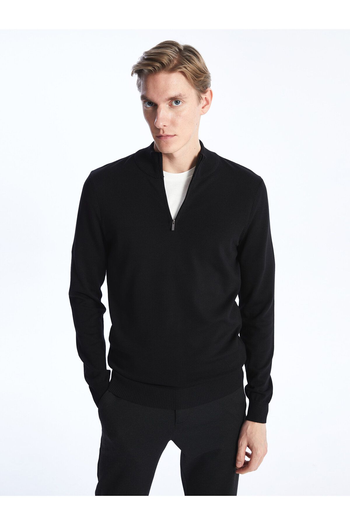 LC Waikiki Męski Sweter Z Dzianiny – Stójka, Długi Rękaw Mężczyzna - XL