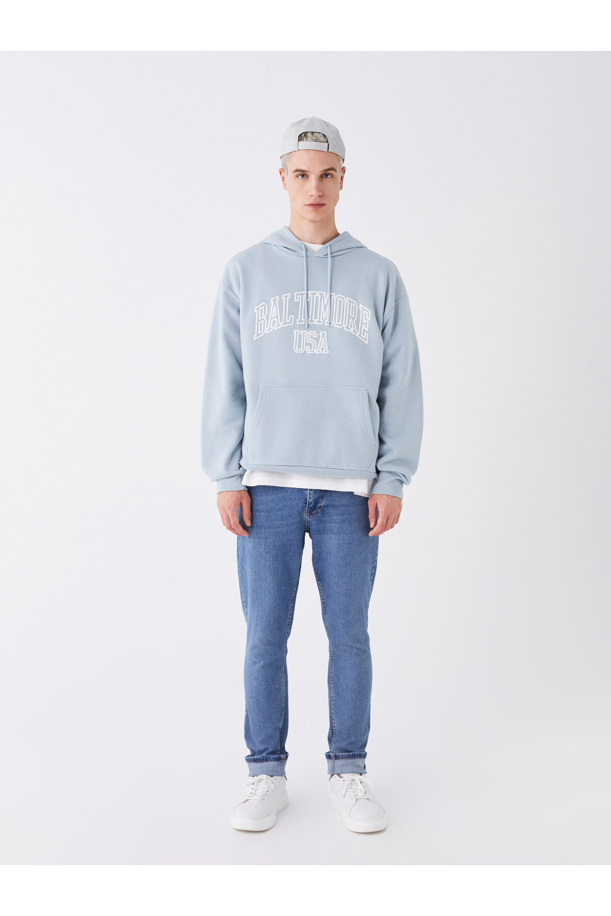 سویشرت مردانه آبی ال سی وایکیکی | W3ER51Z8 اورجینال - تصویر 3