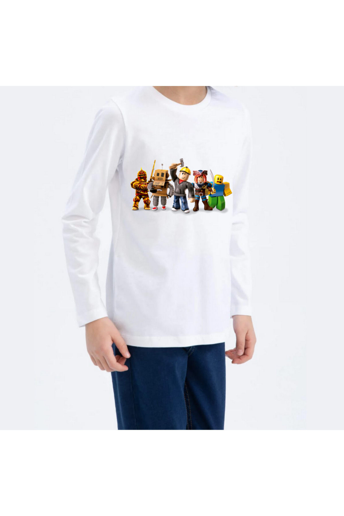 سویشرت پسرانه سفید PHAMUK | bbvvfd77 اورجینال - تصویر 2