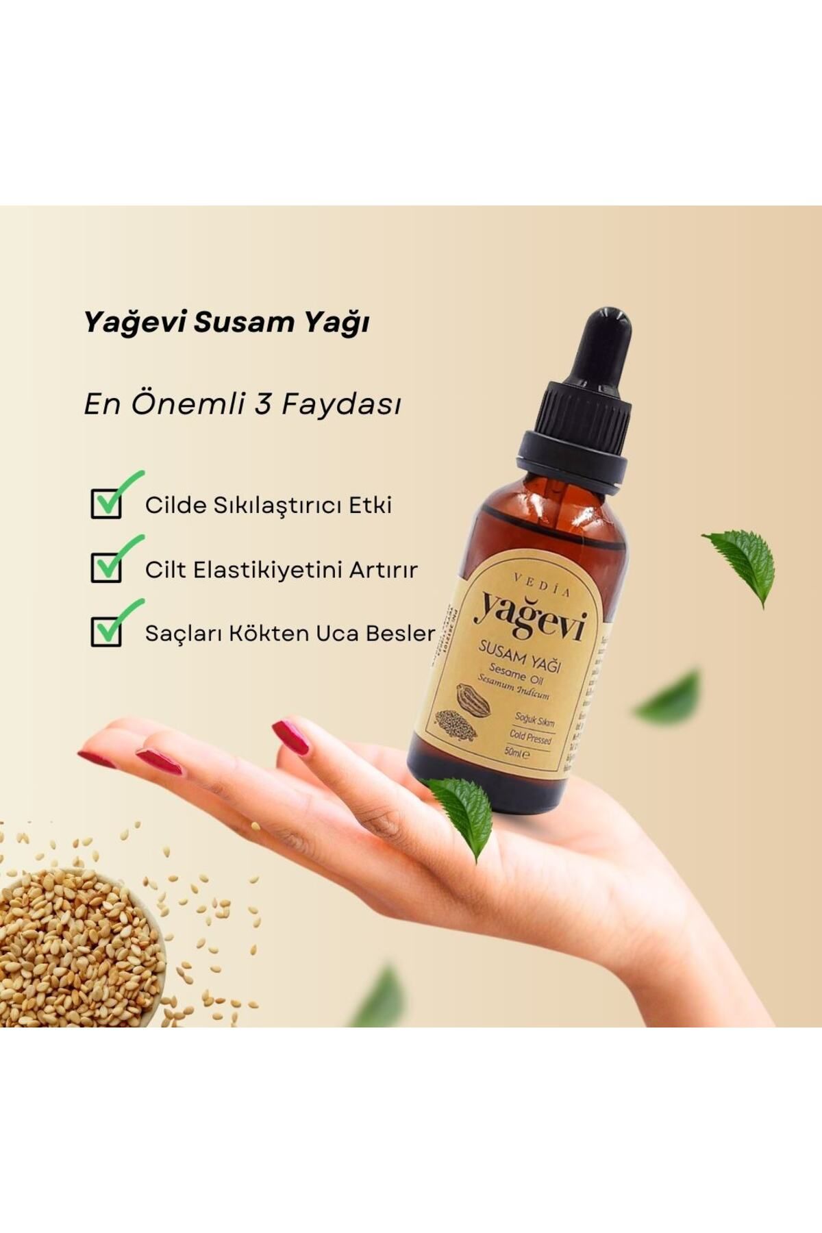 روغن کنجد پرس سرد 50 میلی لیتر Yağevi