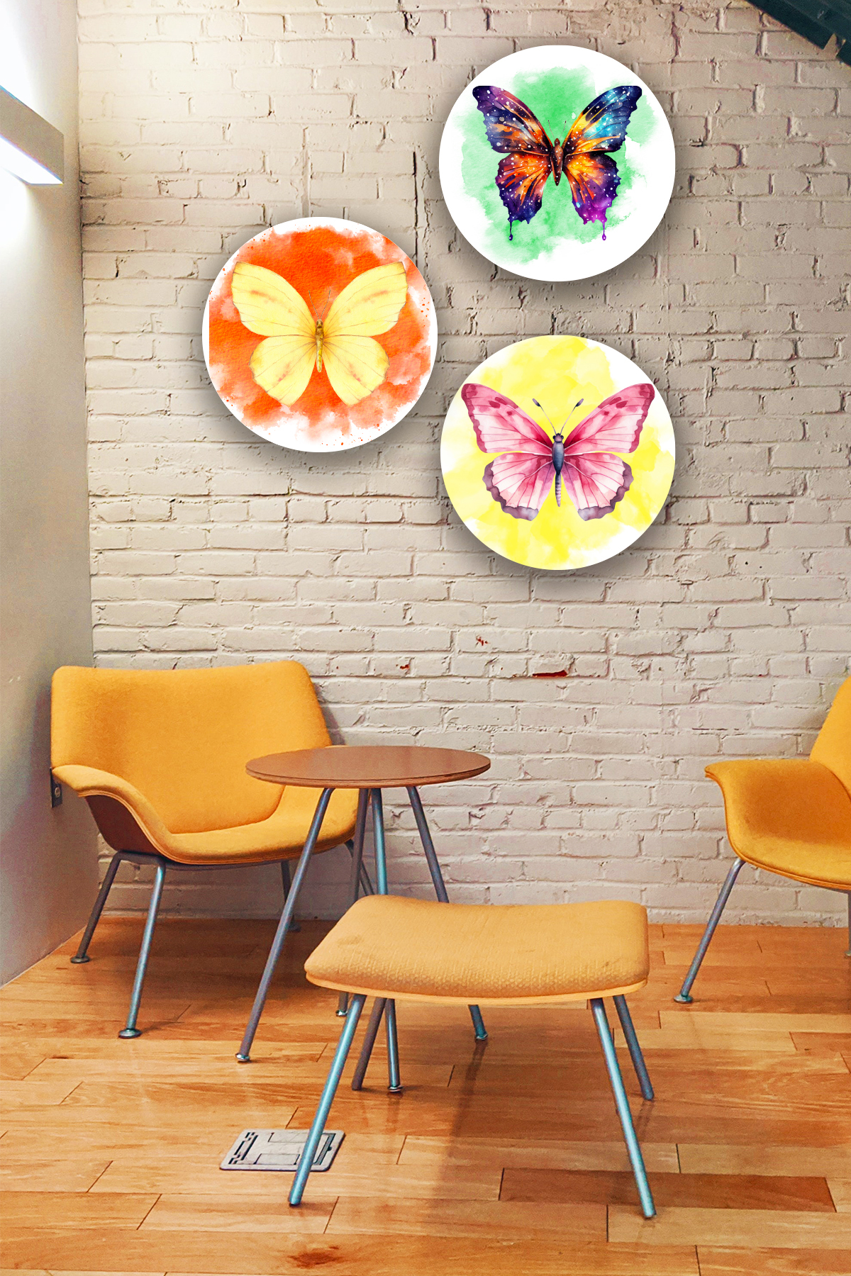 3-Piece Butterfly Painting Model, Living Room, Bedroom, Living Room, Office Home Wall Decoration