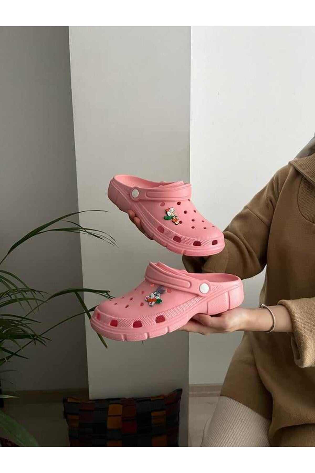 Behtah Kundura Unisex Önü Kapalı Yumuşak Taban Hemşire Aşcı Sahil Plaj Terlik