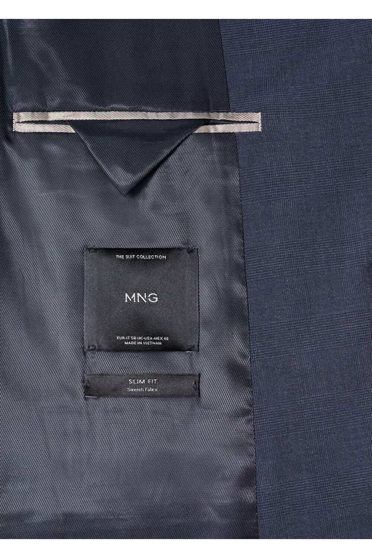 ژاکت مردانه آبی منگو | 47040556 اورجینال - تصویر 5