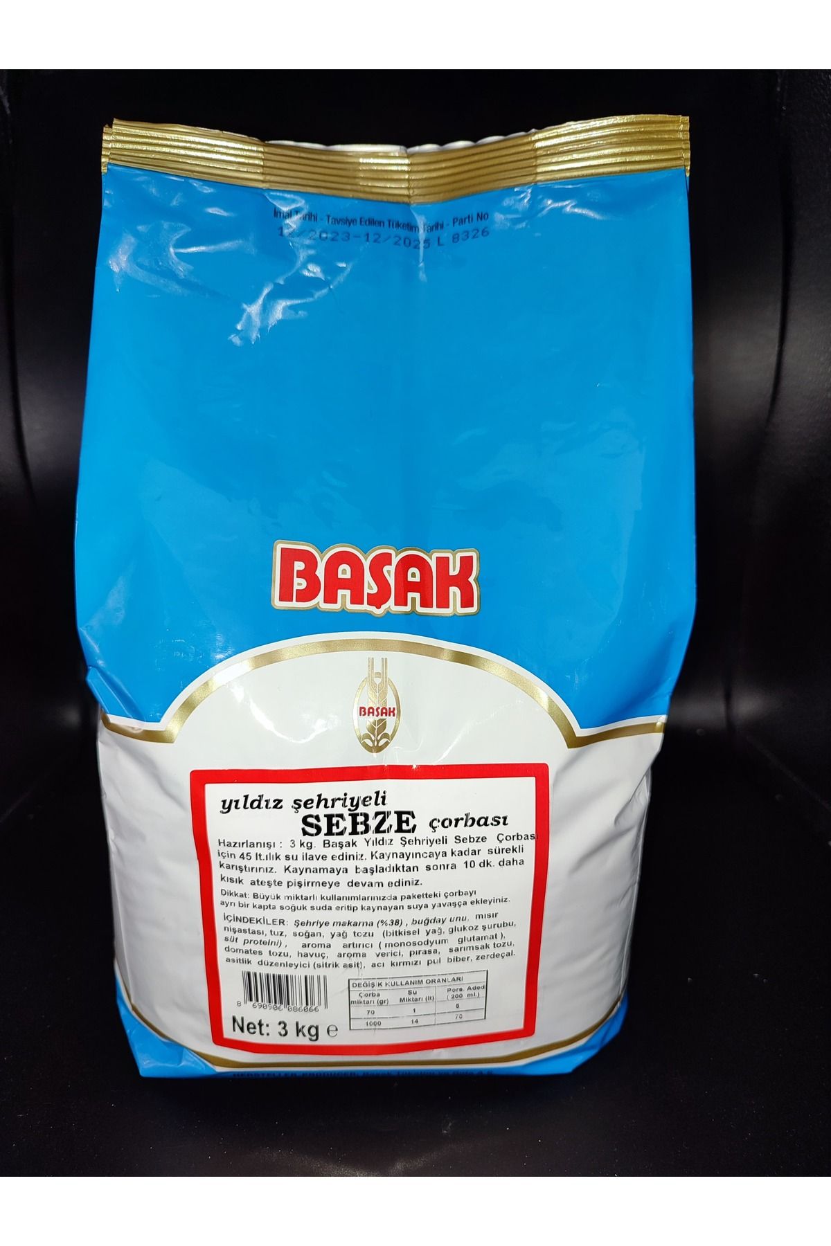 BAŞAK çorba-yıldız şehriyeli sebze 3 kg.