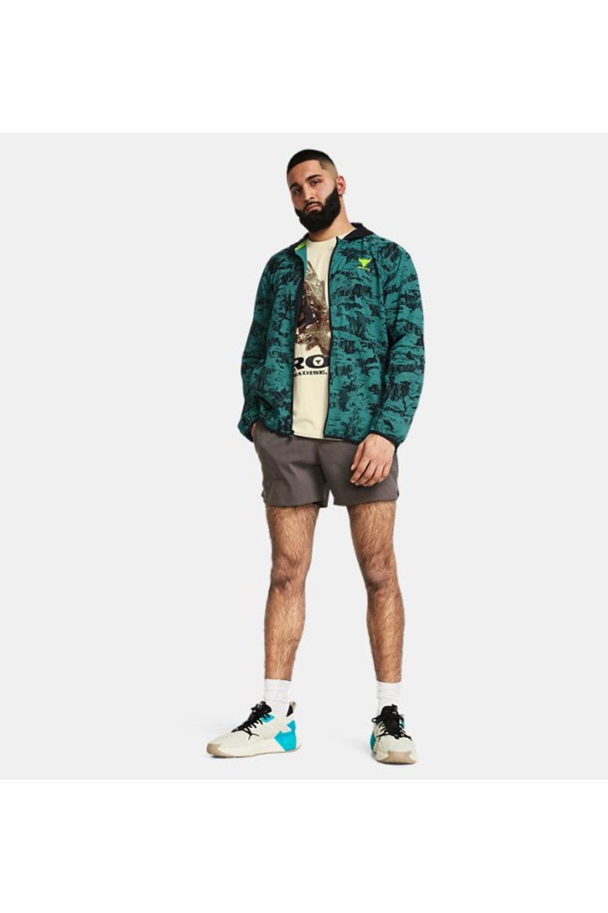 سویشرت ورزشی سبز مردانه پروژه Rock ISO Tide Hybrid Coat 1383215 449 Under Armour