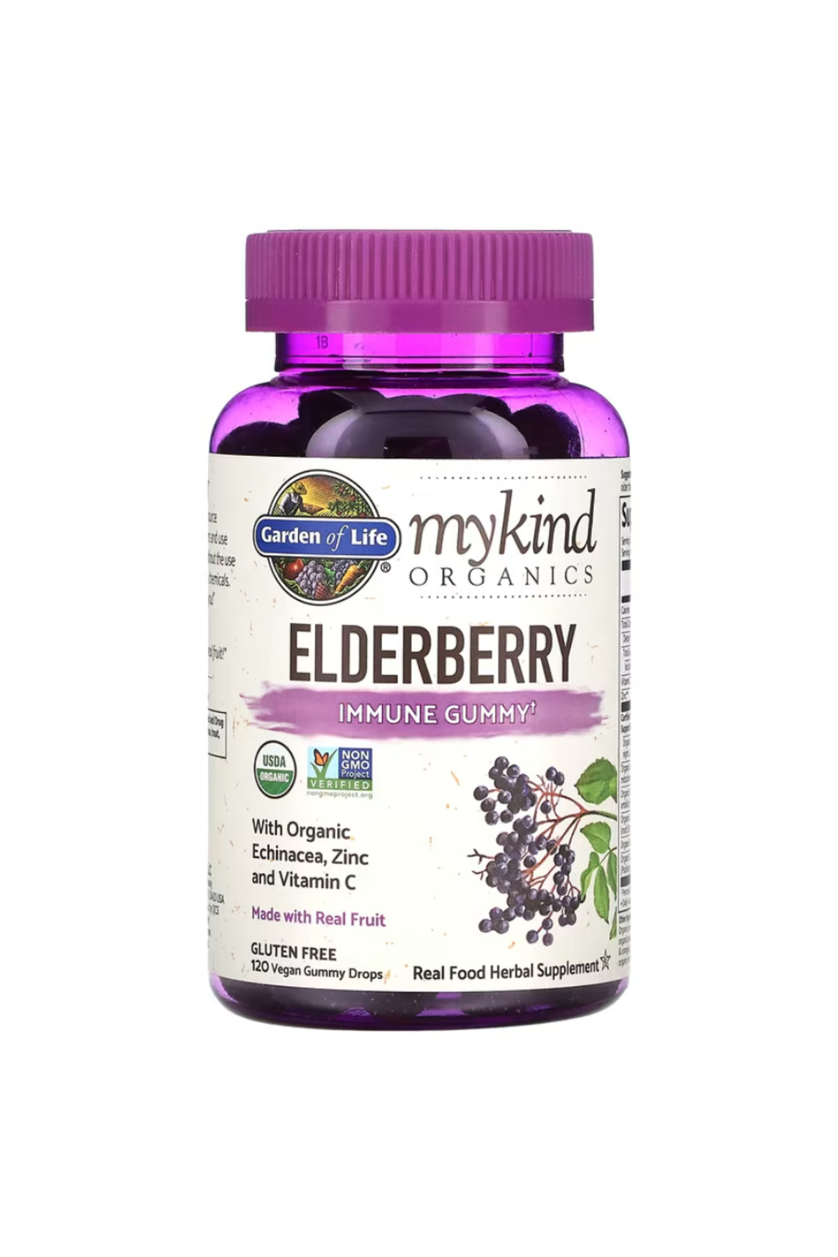 Life Garden of Life, MyKind Organics, Elderberry, Immune Gummy, 120
