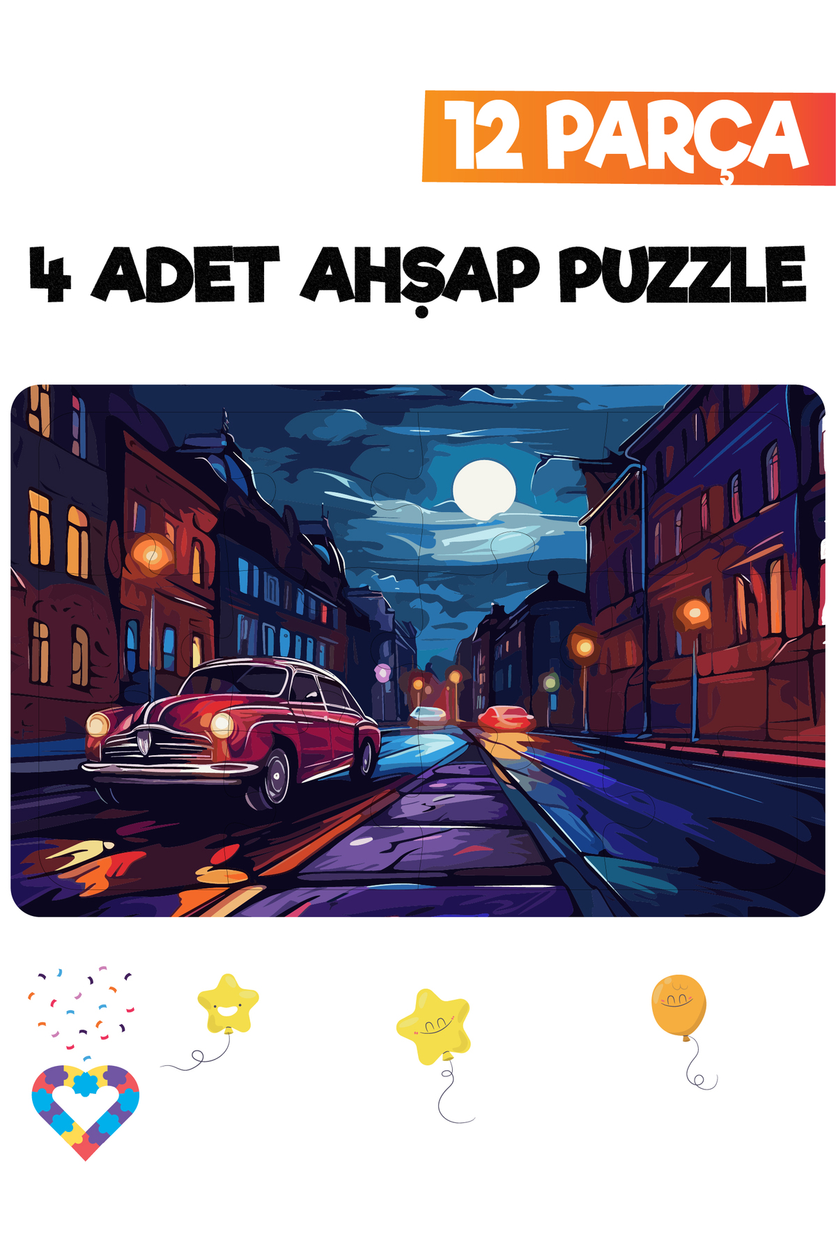 esatoys 12 Parçalı Montessori Ahşap Puzzle – 3-4 Yaş Eğitici Oyuncak fotoğrafı 4 (önizleme)