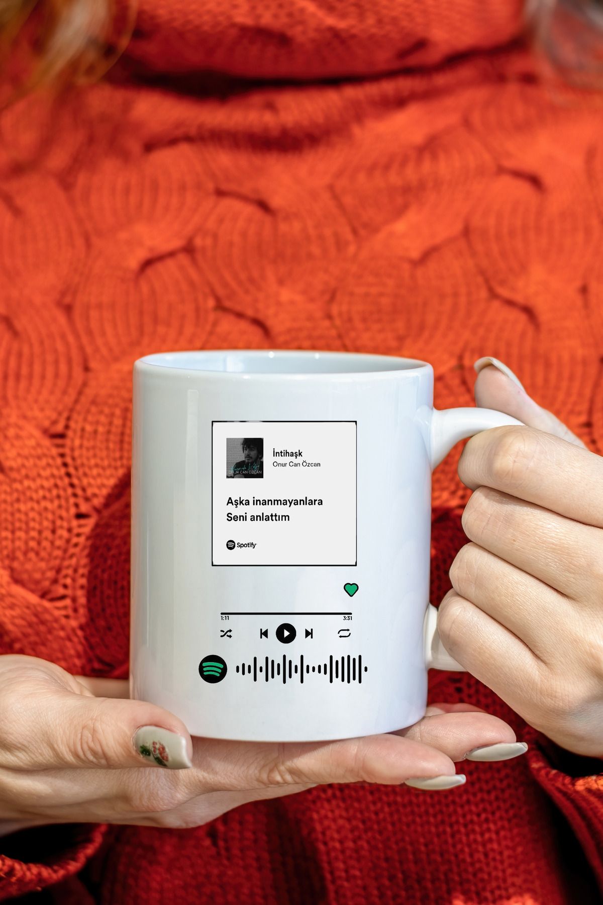 Lucidum-Design Yourself Spotıfy Coded Music Mug (Porcelain Mug with Handle) 2