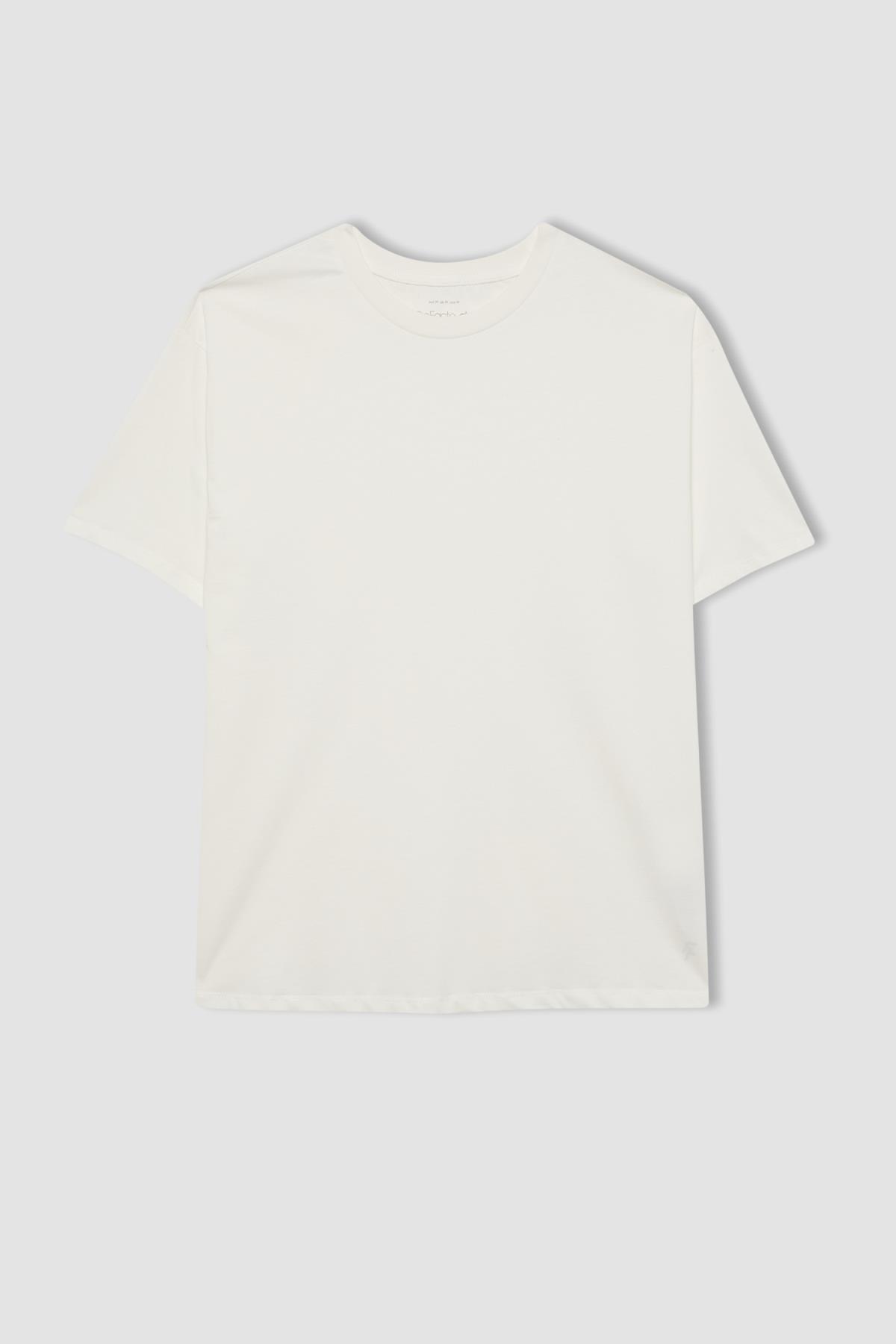 تیشرت آستین کوتاه یقه ورزشکار DeFactoFit Oversize Fit