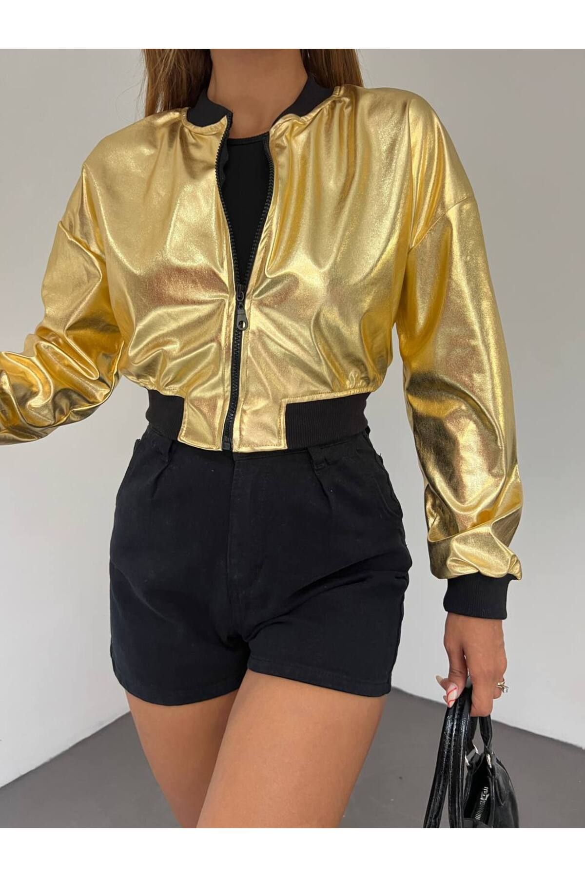 Short clearance gold jacket