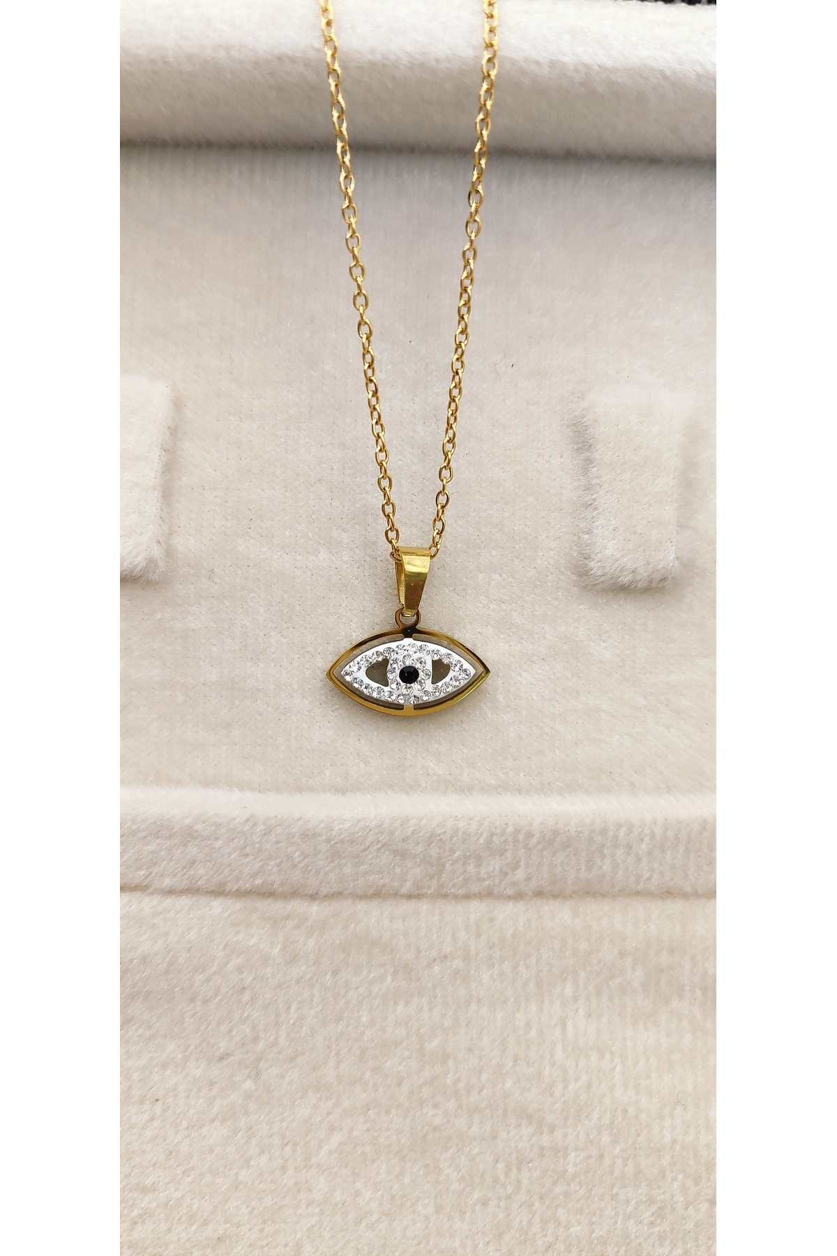 Zarif Göz Model Çelik Kolye 