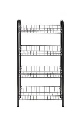 Metaltex Pisa 4 Katlı Metal Raf Siyah