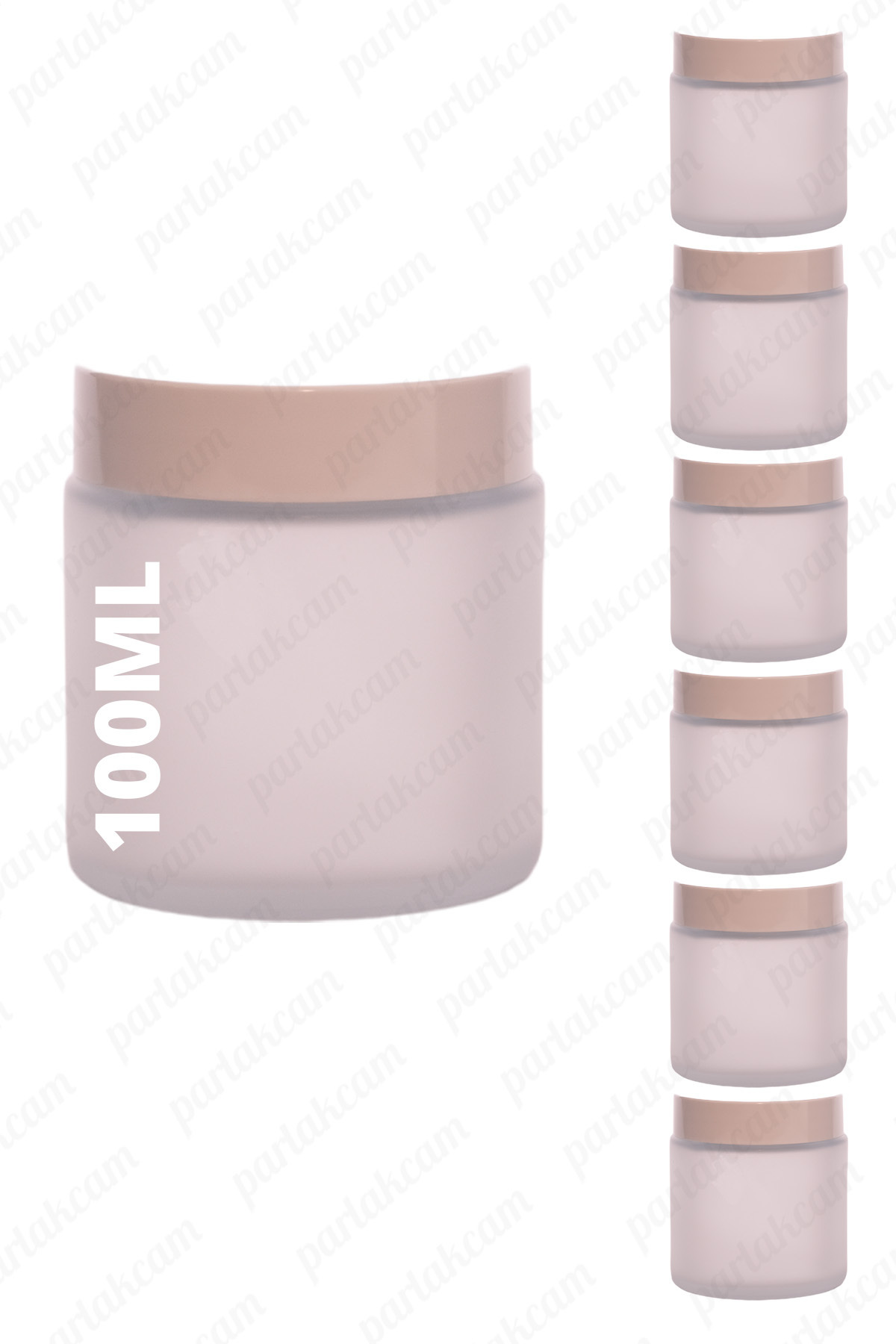 100ml frosted color cream jar glass cream box 100cc glass jar with white color protection lid 6 pcs