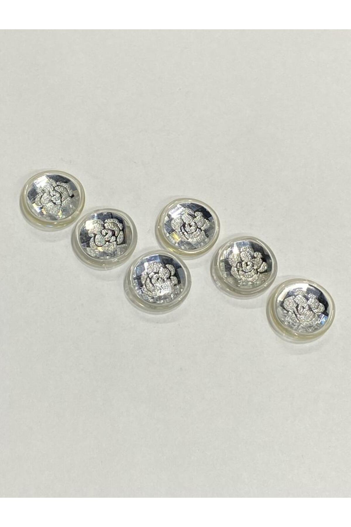 Jacket and Sleeve Buttons Italian Button Set of 6 White 2 CM d2002
