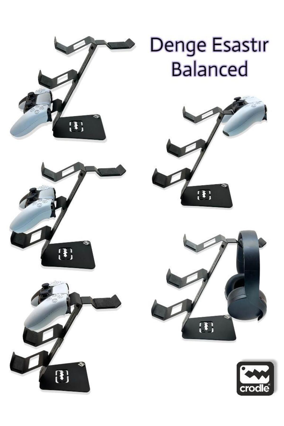 Crodle-Multifunctional Metal Gaming Ps5 Ps4 Xbox Joystick Controls Holder And Headset Vertical Stand 3