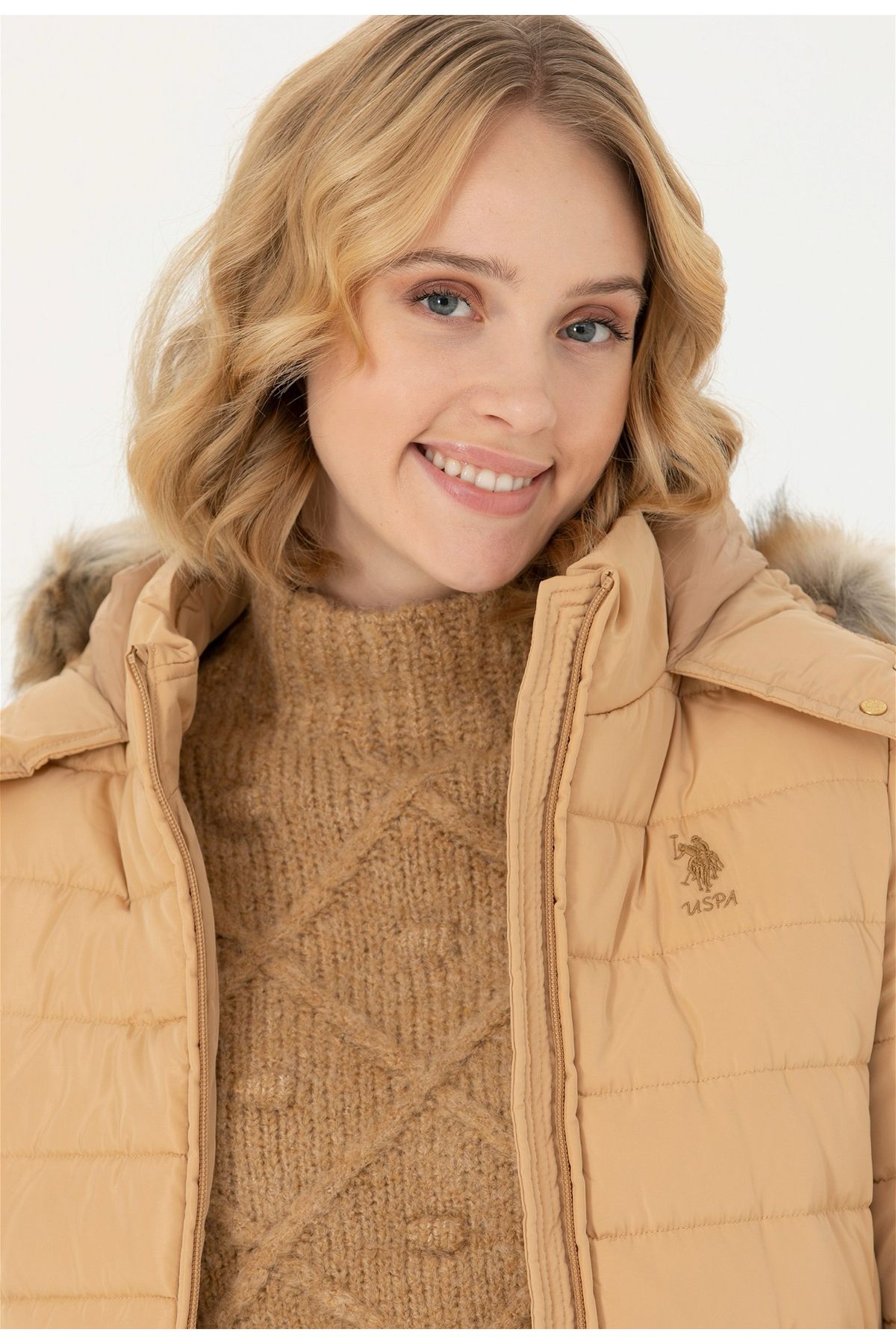 U.S. Polo Assn. Coat Beige Parka Trendyol