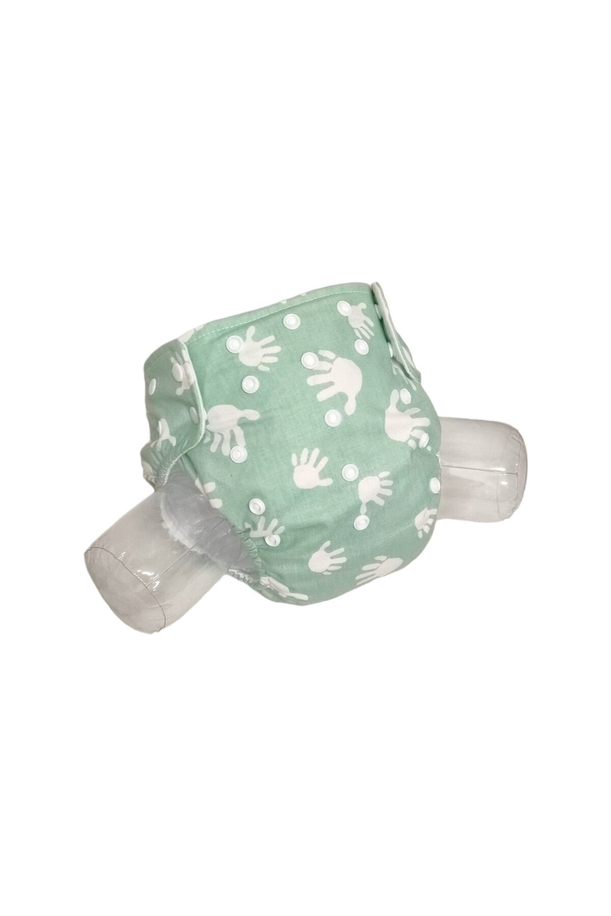 BEZHANE Baby YBB Yıkanabilir Bebek Bezi Cepli Su Yeşili El Desen(3kg-12kg) fotoğrafı 2 (önizleme)