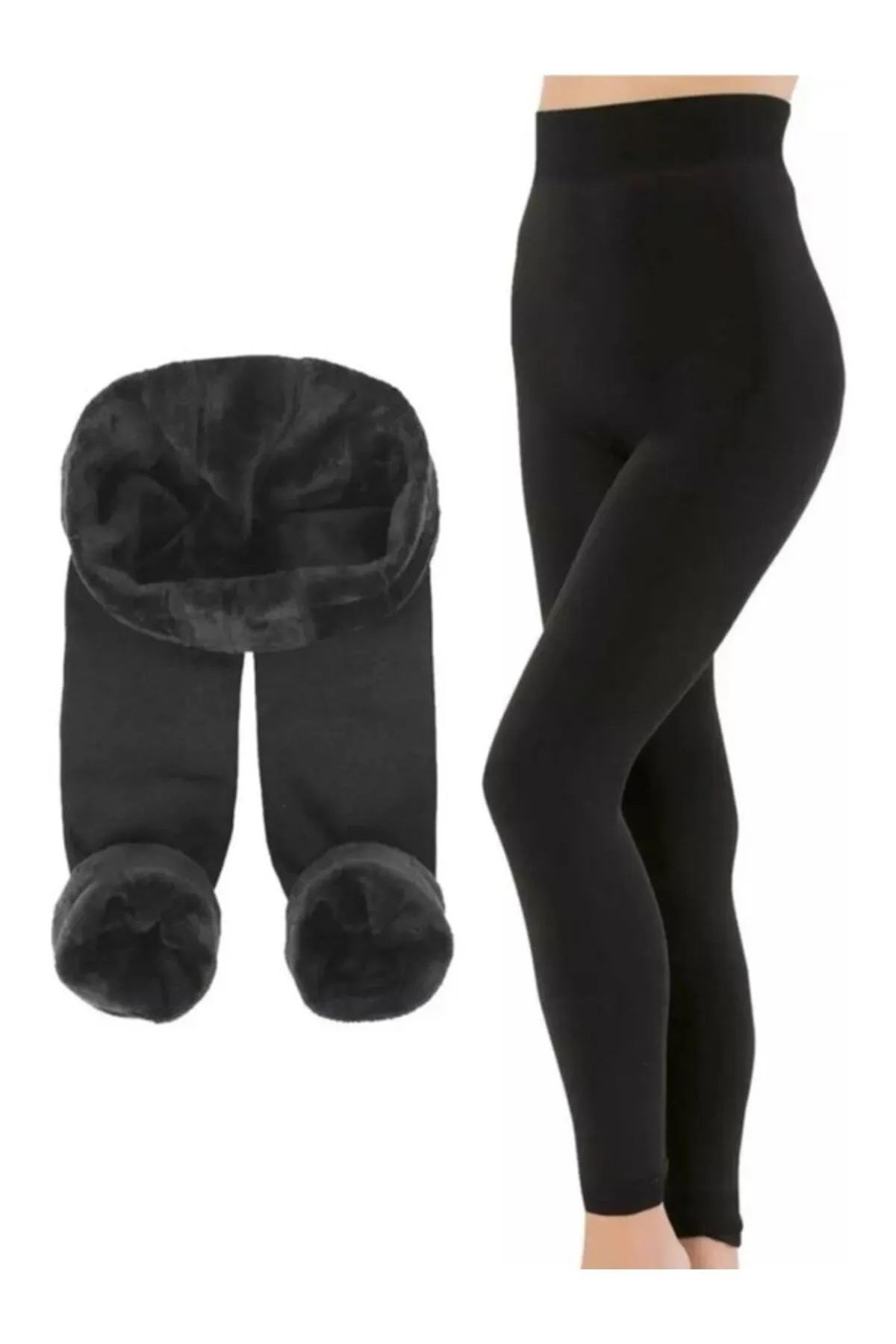 Sersu Thick Winter Socks Tights with Fleece Inside Skin Color Tights Tights  (xs-s-m-l) - Trendyol