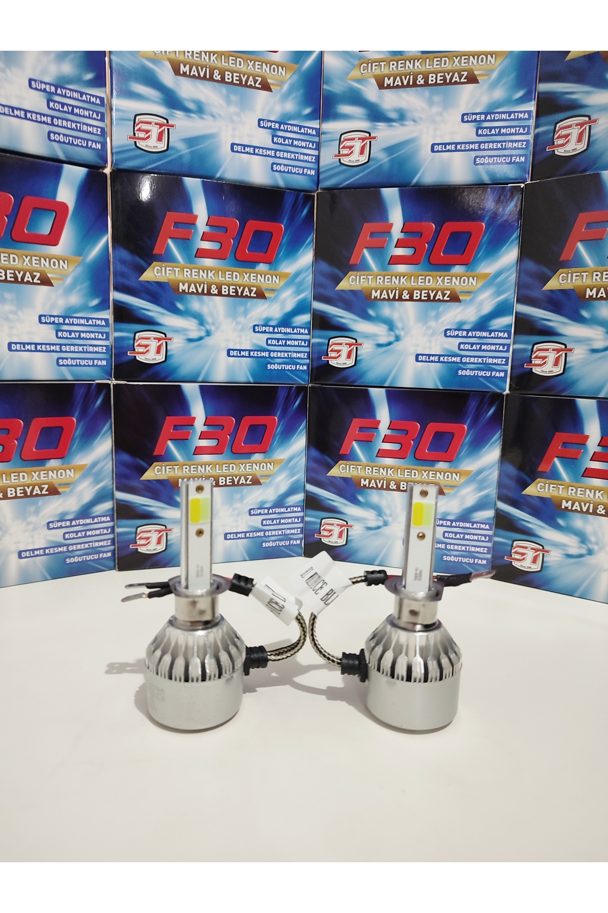 ENGAKSESUAR H1 Çift Renk Buz Mavi Beyaz Led Xenon Çift Renk Buz Mavisi Beyaz Led Zenon H1