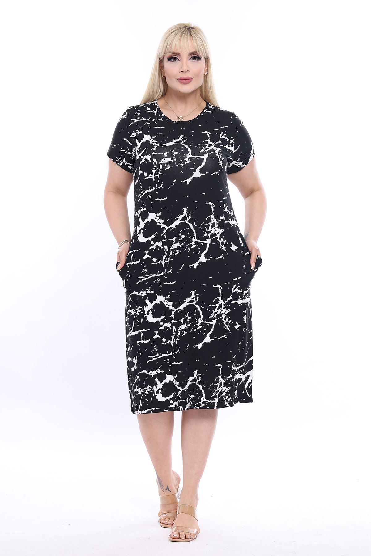 moday z Summer Plus Size Dress with Pockets Trendyol