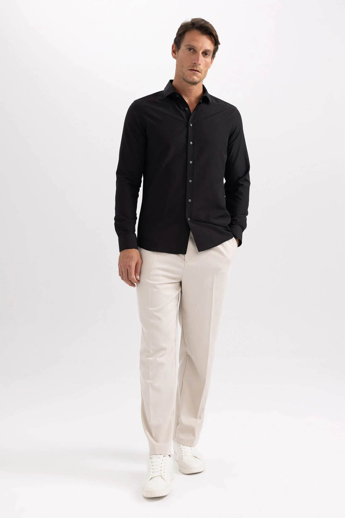 پیراهن مردانه مشکی دفکتو | R4340AZ23SP اورجینال - تصویر 2