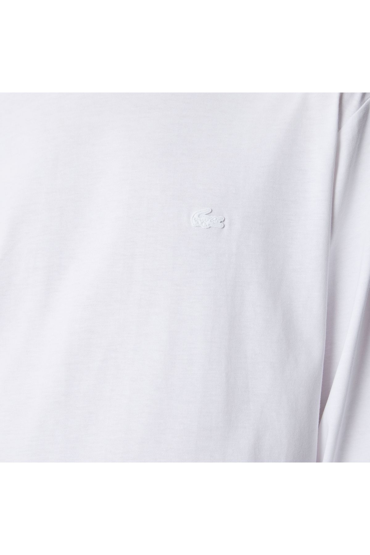 Lacoste دوچرخه آستین بلند و مردانه چاپ شده تی شرت سفید