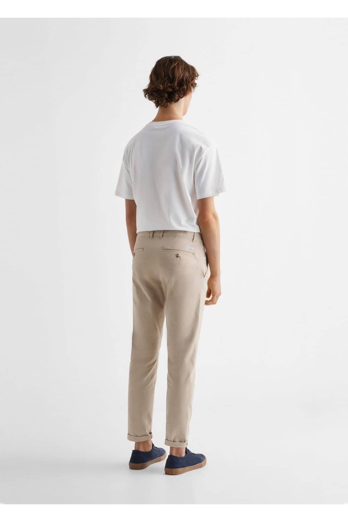 شلوار مردانه بژ MANGO Teen | 47084393 اورجینال - تصویر 4