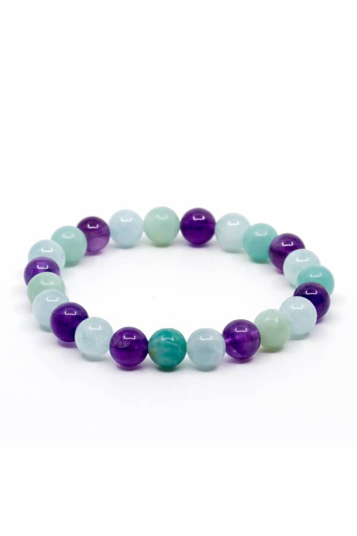 A+ QUALITY | Amethyst, Aquamarine, Amazonite Natural Stone Bracelet