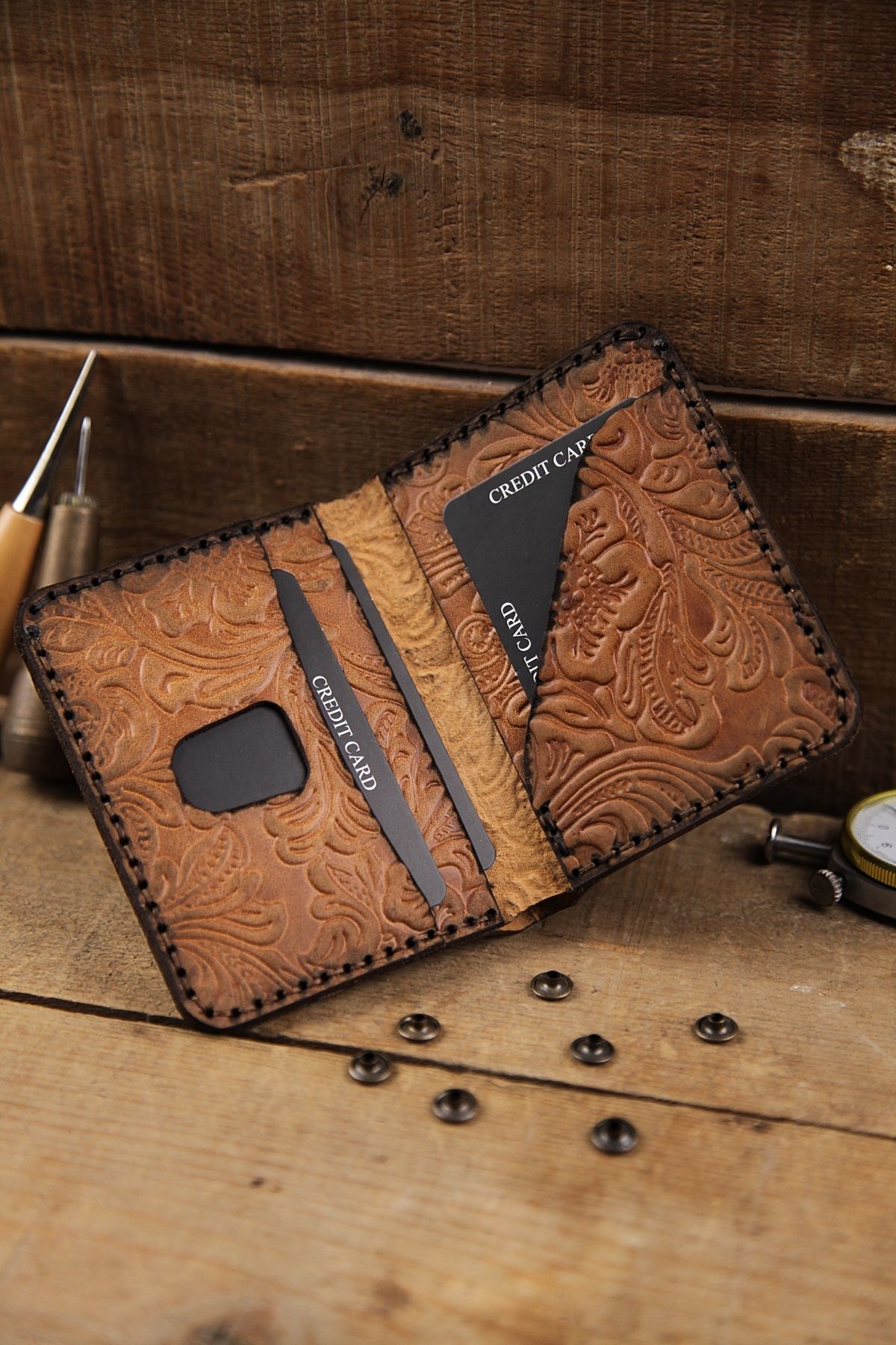 کیف پول مردانه دستباف چرمی واقعی New Coast Leather 1900's