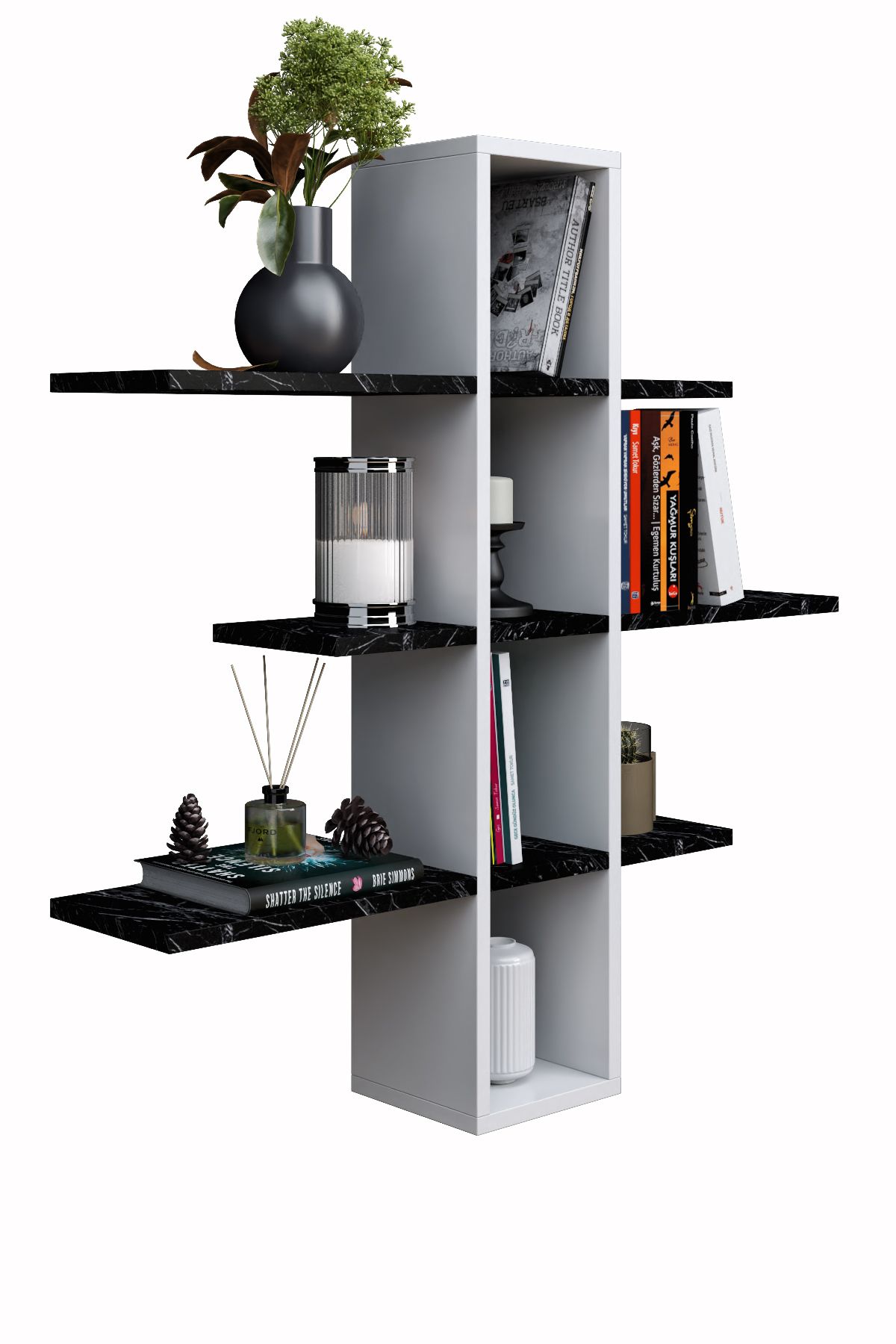 moka park avm-Summer Bookshelf Multi-Purpose Wall-Mounted Decorative Shelf 3