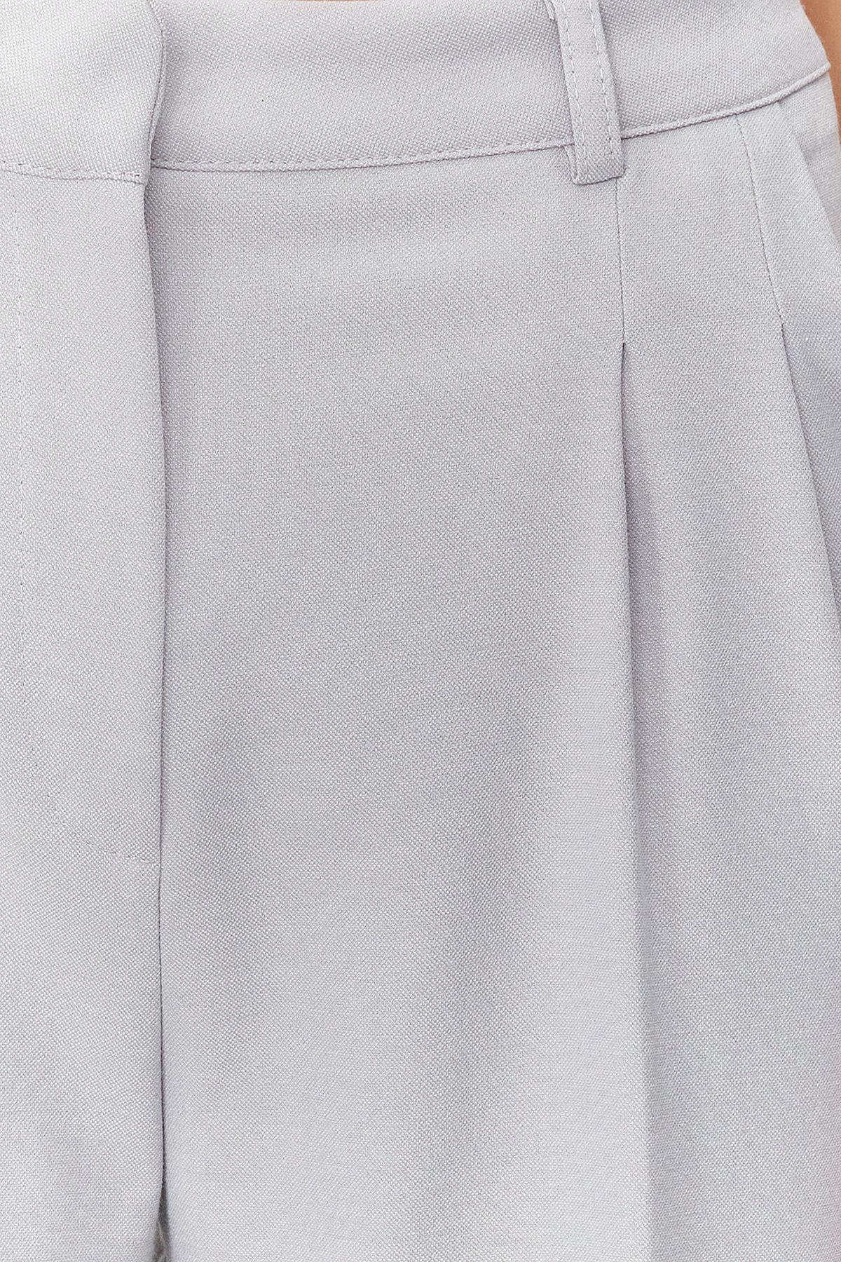Trendyol Collection-Graue, gerade geschnittene, plissierte Webhose in limitierter Auflage TWOAW23PL00401 6