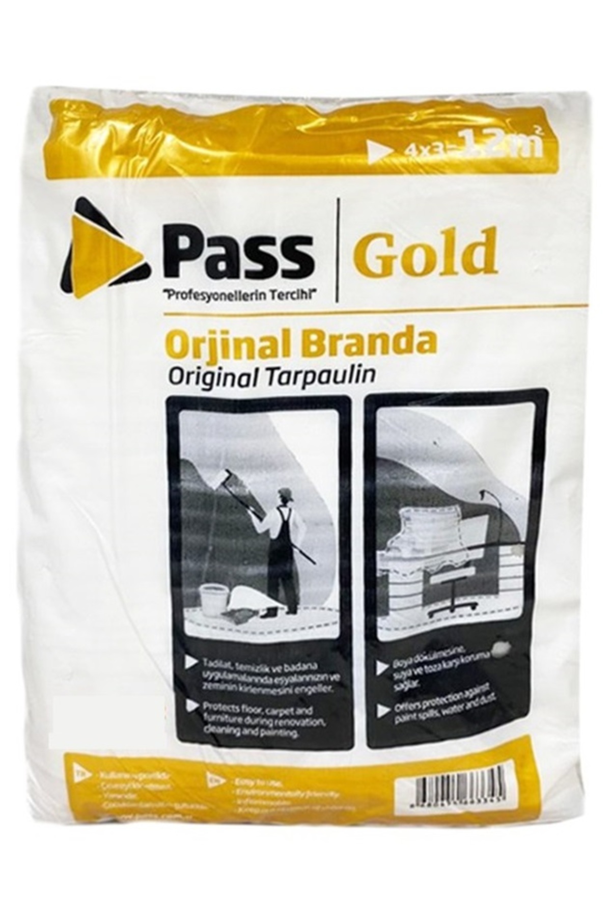 PASS Kullanıma Hazır Şeffaf Kalın Naylon Branda 4 x 5 20 Metrekare
