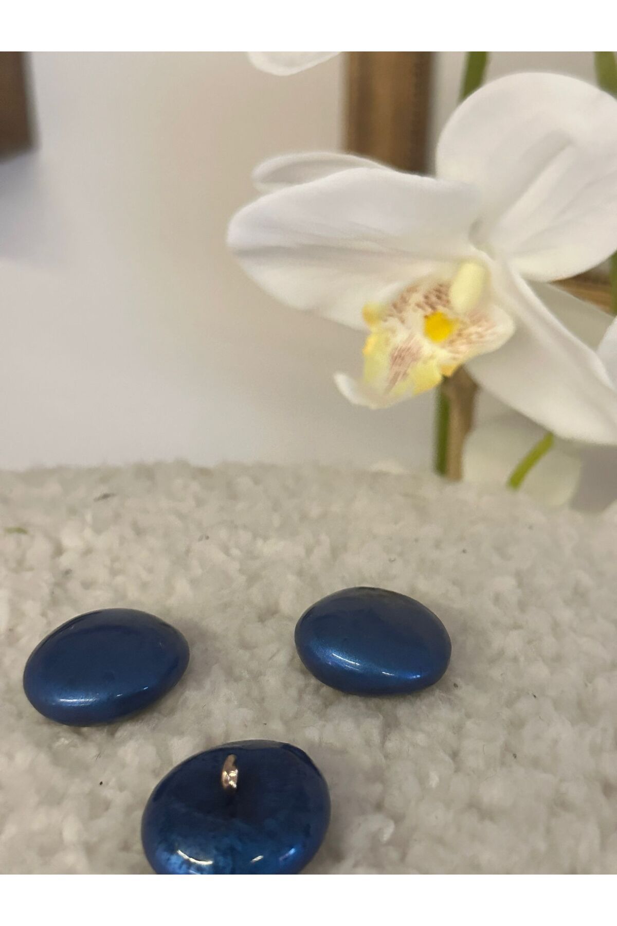 ODDA TASARIM ATÖLYESİ-design round pearlescent blue 3 pcs button set 3