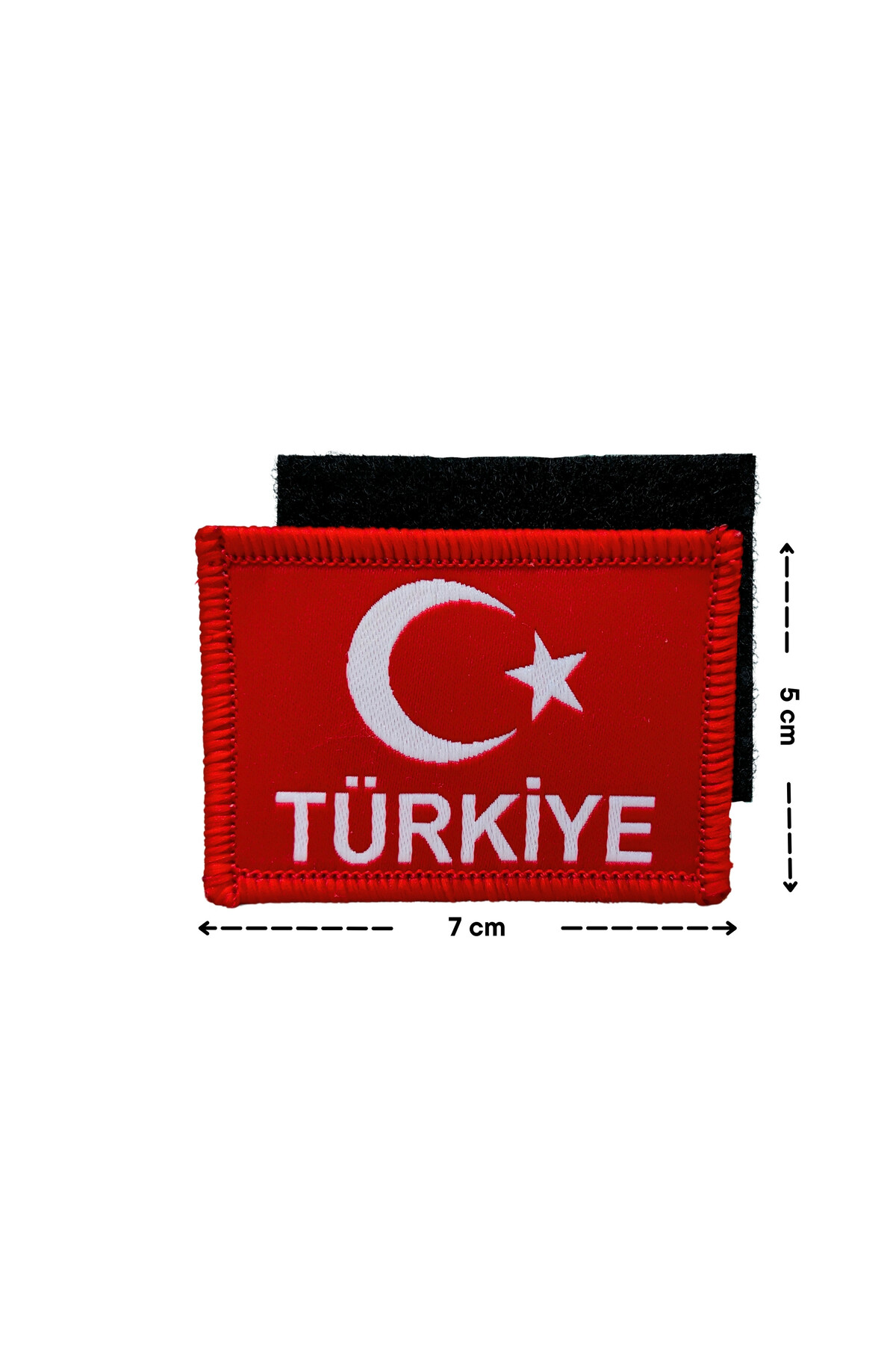 Megas Etiket Cırtlı Dikilebilir - Pikolu Türkiye Yazılı Türk Bayrağı Dokuma Arma
