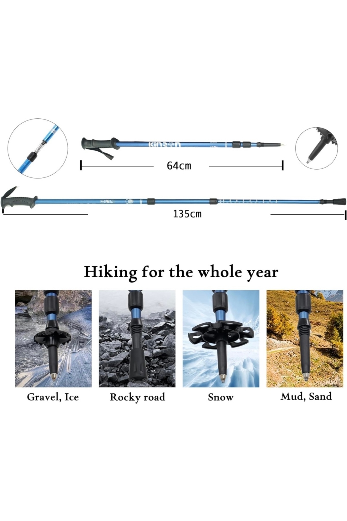 Genel Markalar  KinZon 3'ü 1 arada kar ayakkabısı, Trekking sopaları ile birlikte kayak ayakkabısı - Görsel 4