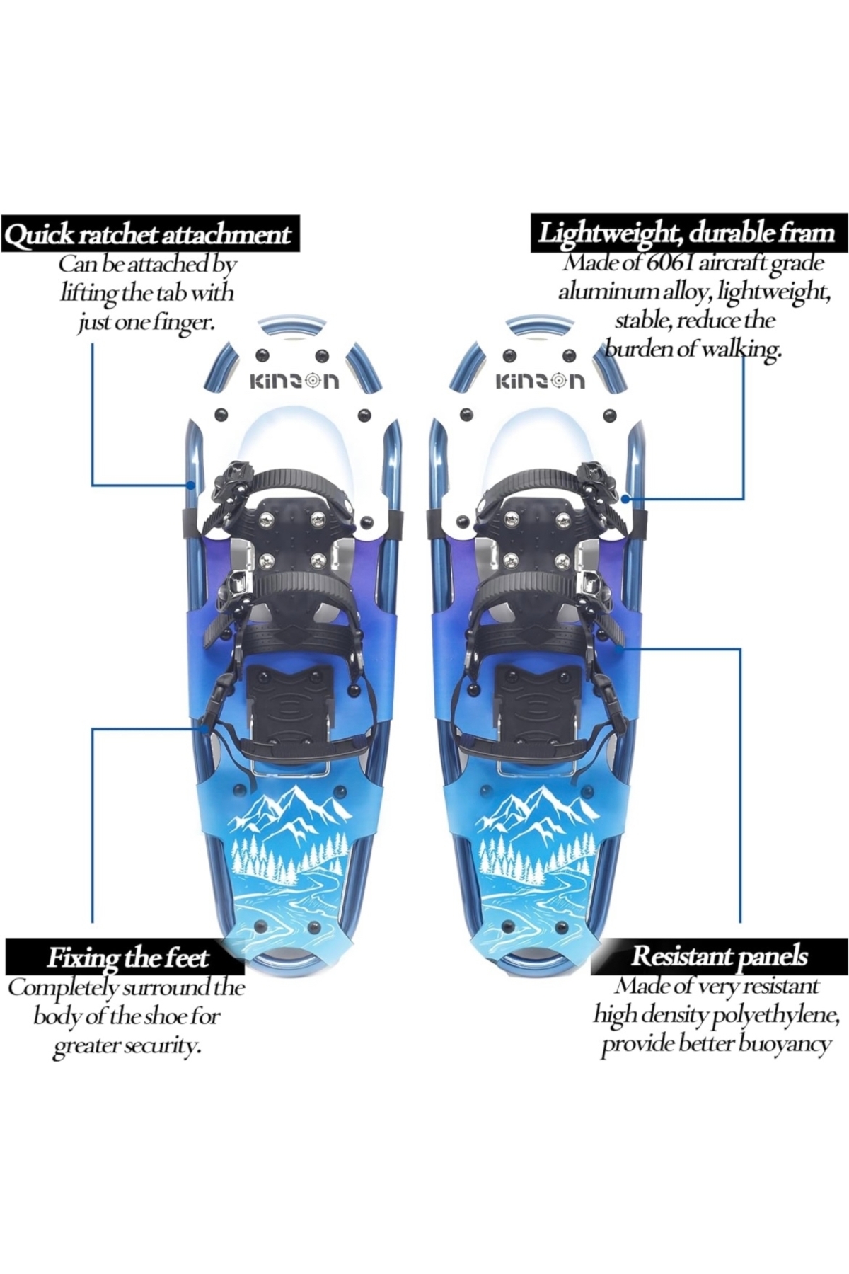 Genel Markalar  KinZon 3'ü 1 arada kar ayakkabısı, Trekking sopaları ile birlikte kayak ayakkabısı - Görsel 2