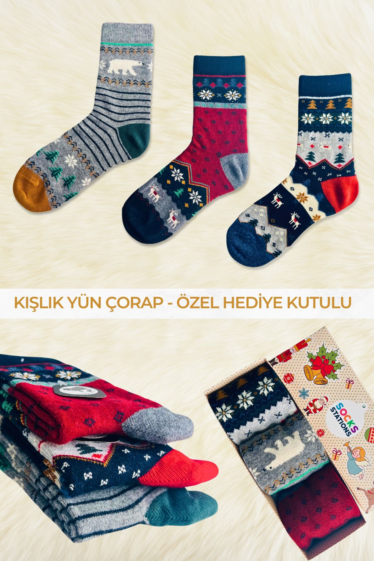 GÜÇLÜ 10 Lu Thermal Socks Winter Thick Men-women-unisex - Trendyol